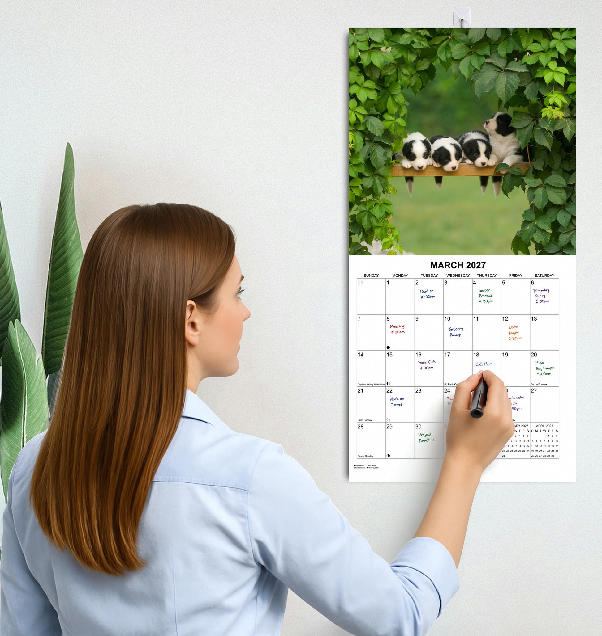 2027 Puppies Monthly Wall Calendar | Cute Dogs Calendar September 2026 - December 2027