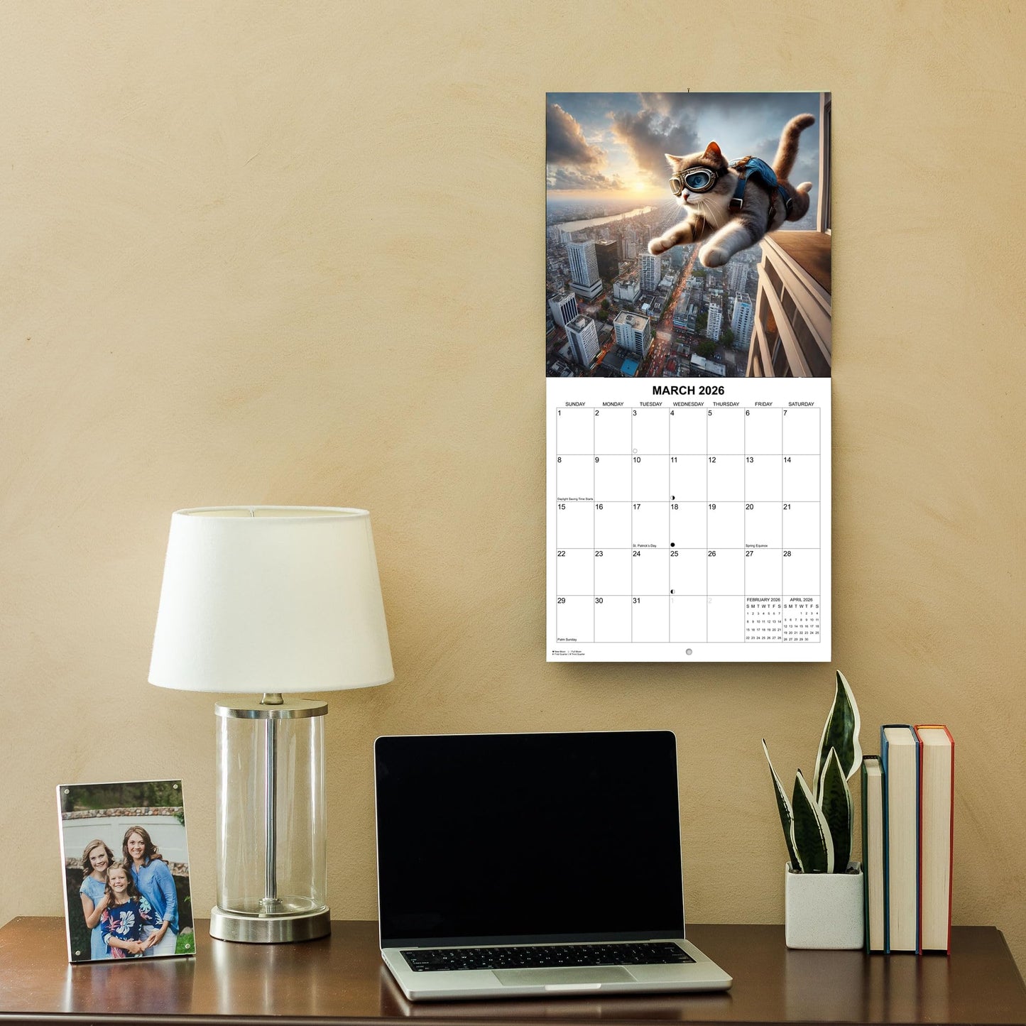 2026 Cats: Extreme Sports Edition Monthly Wall Calendar - Funny Cats doing Extreme Sports | 12" x 24" | Funny Cats Calendar 2025-2026