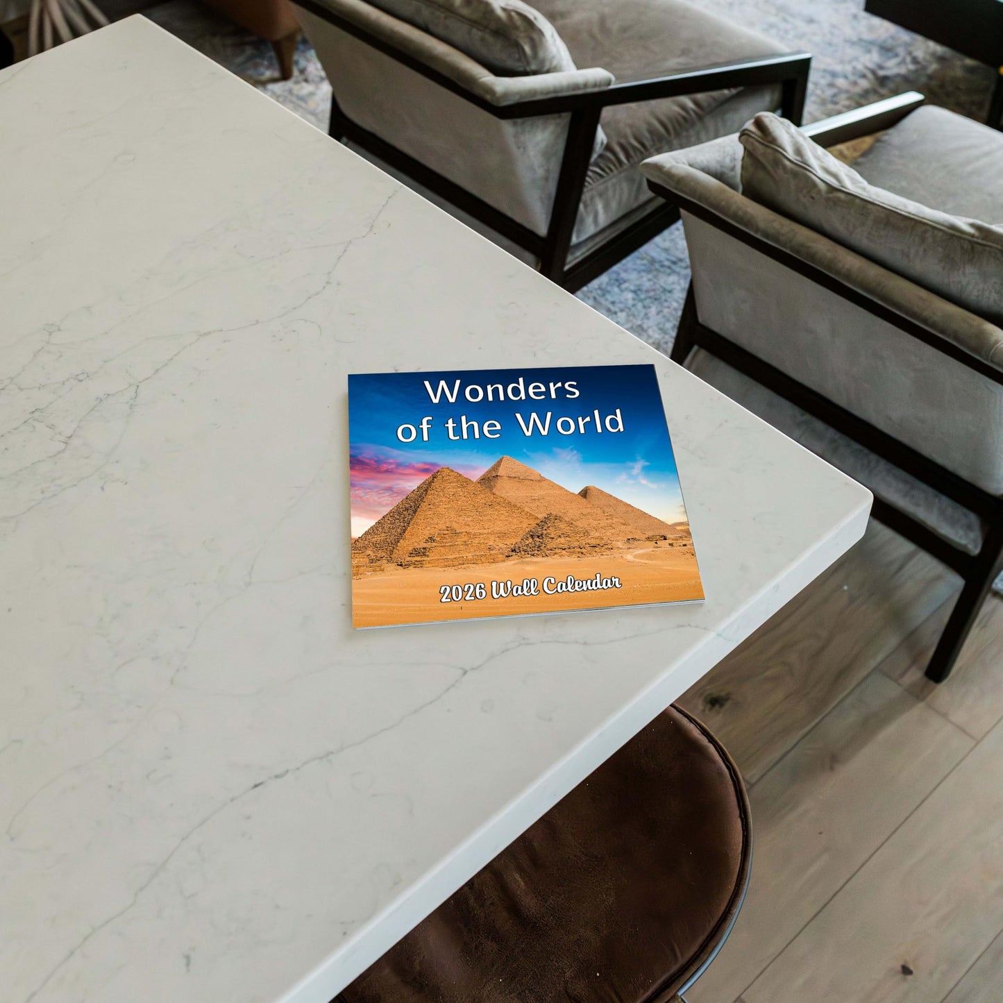 2026 Wonders of the World Monthly Wall Calendar | 12" x 24" | Travel Calendar 2025-2026