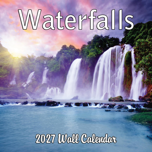 2027 Waterfalls Monthly Wall Calendar | Travel Calendar 2026-2027