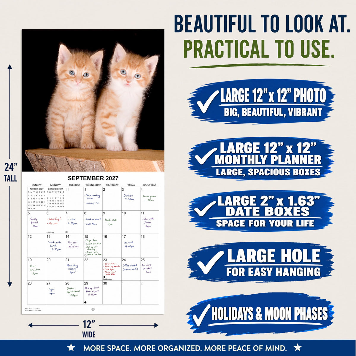 2027 Kittens Monthly Wall Calendar | Cute Cats Calendar 2026-2027