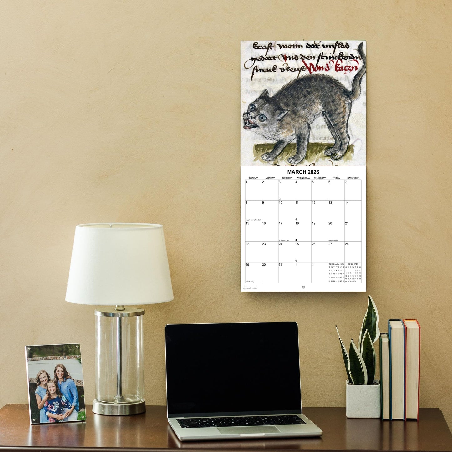 2026 History's Oddest Cat Art Monthly Wall Calendar - Ugly Cat Paintings through the Ages | 12" x 24" | White Elephant or Gag Gift Funny Calendar 2025-2026