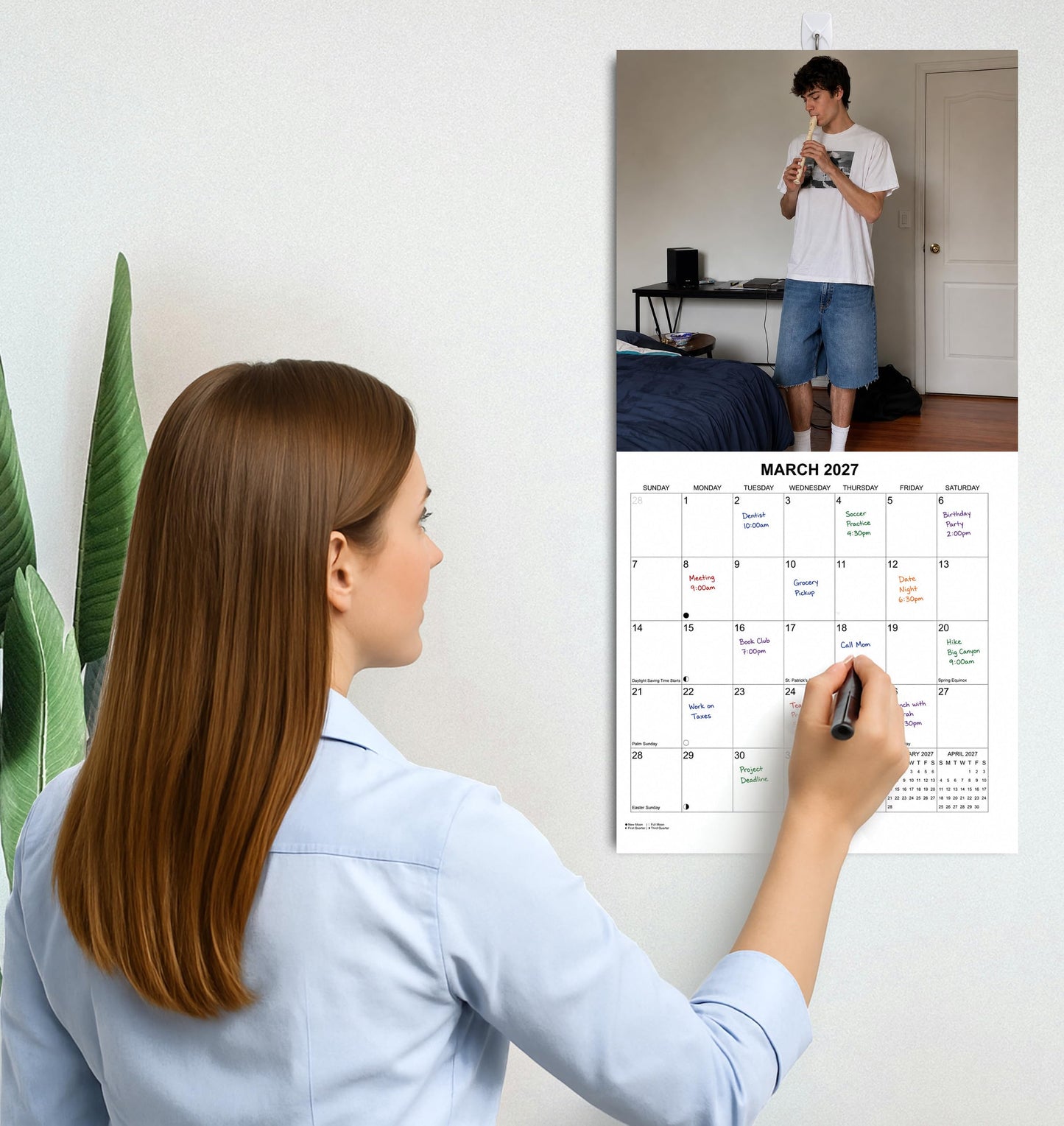 2027 Men in Jorts White Elephant Monthly Wall Calendar - Funny Gag Gift | Prank Gift Calendar 2026-2027