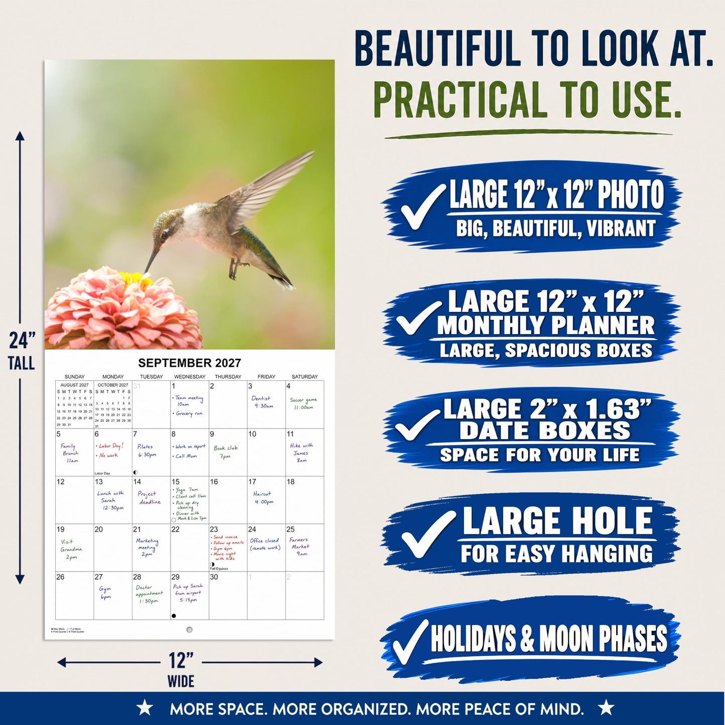 2027 Hummingbirds Monthly Wall Calendar | Animals Calendar 2026-2027