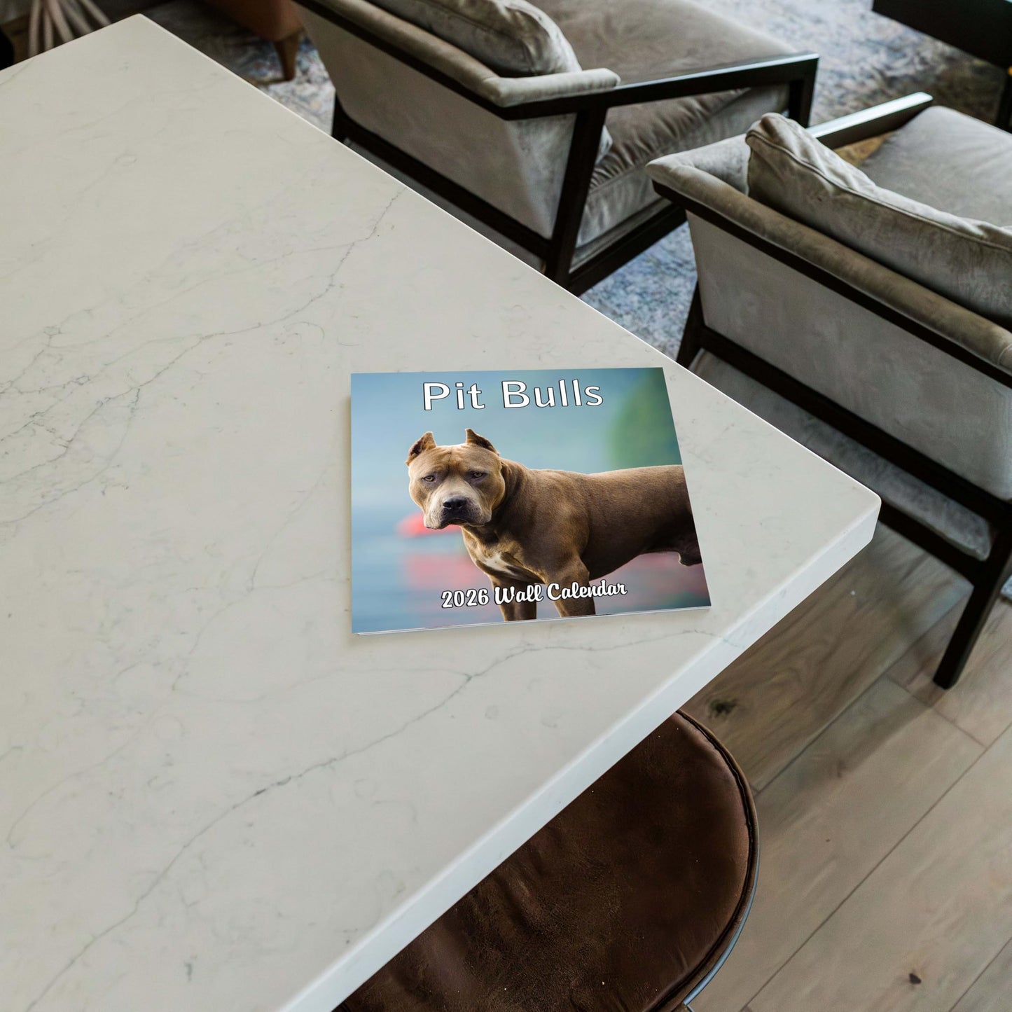 2026 Pit Bulls Monthly Hangable Wall Calendar | 12" x 24" | September 2025 - December 2026 Dog Calendar