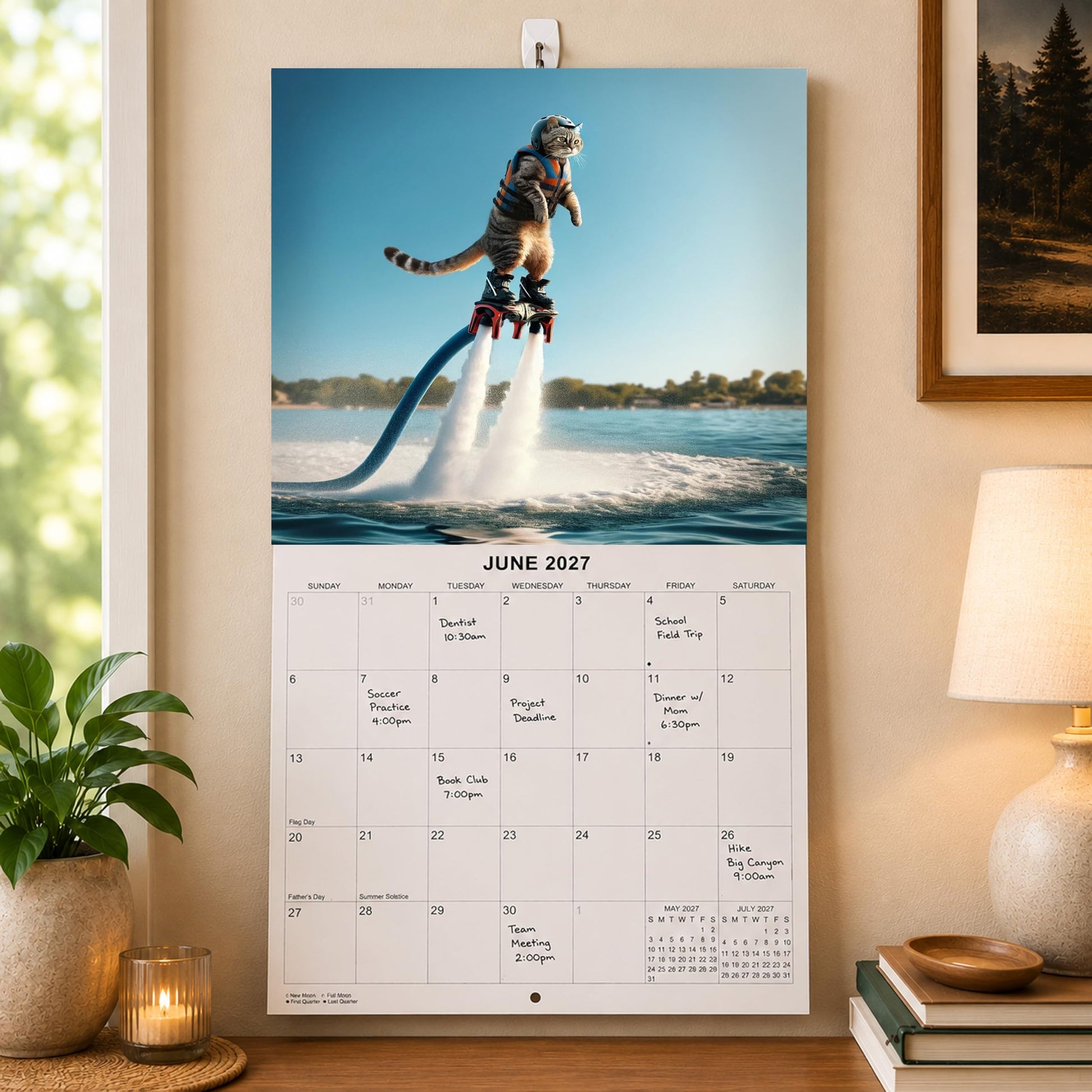 2027 Extreme Sports Cats Monthly Wall Calendar - Funny Gag Gift | Funny Cats Gift Calendar 2026-2027