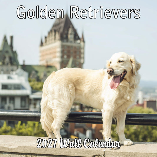 2027 Golden Retrievers Monthly Wall Calendar | Cute Dogs Calendar September 2026 - December 2027