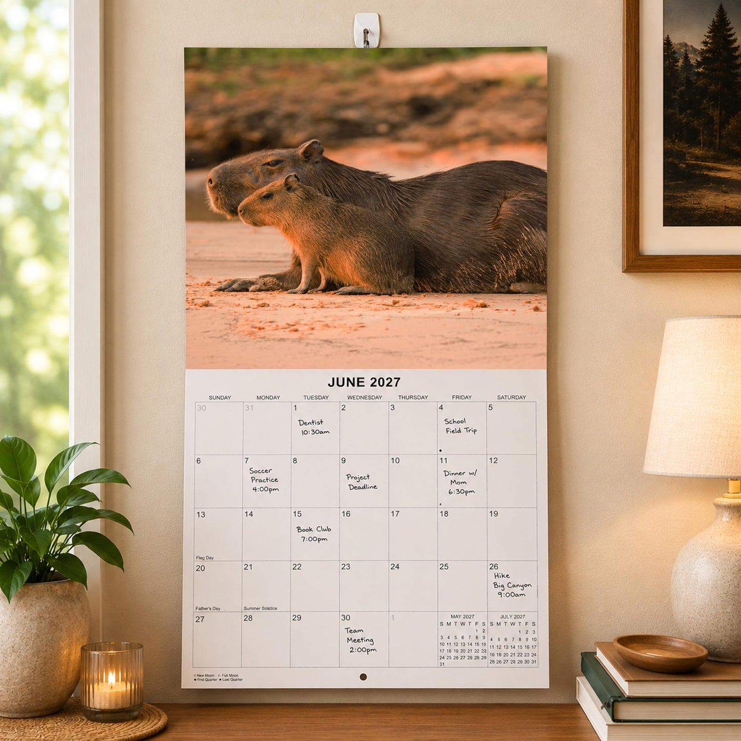 2027 Capybaras Monthly Wall Calendar | Cute Animals Calendar 2026-2027