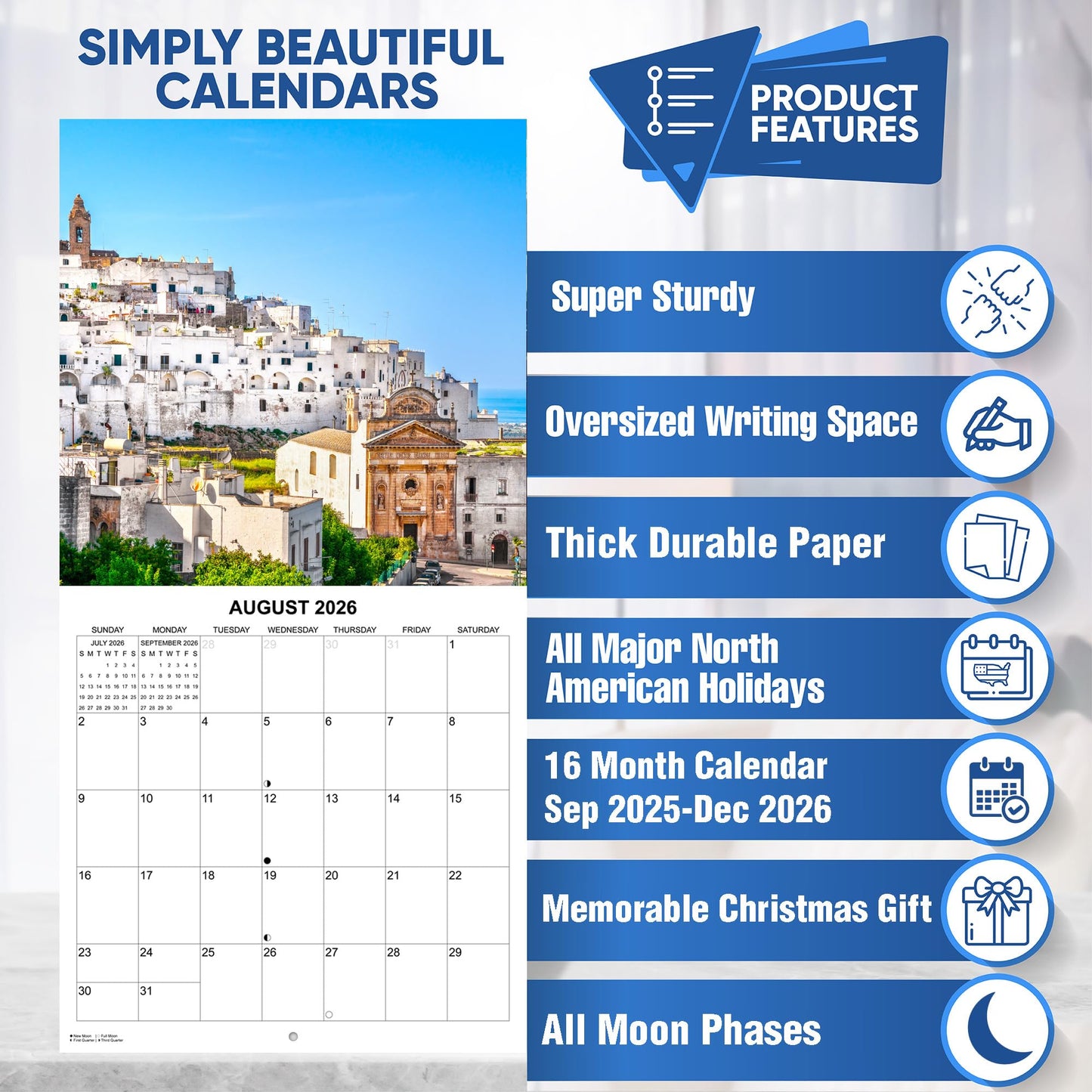 2026 Italy Monthly Wall Calendar | 12" x 24" | Travel Calendar 2025-2026