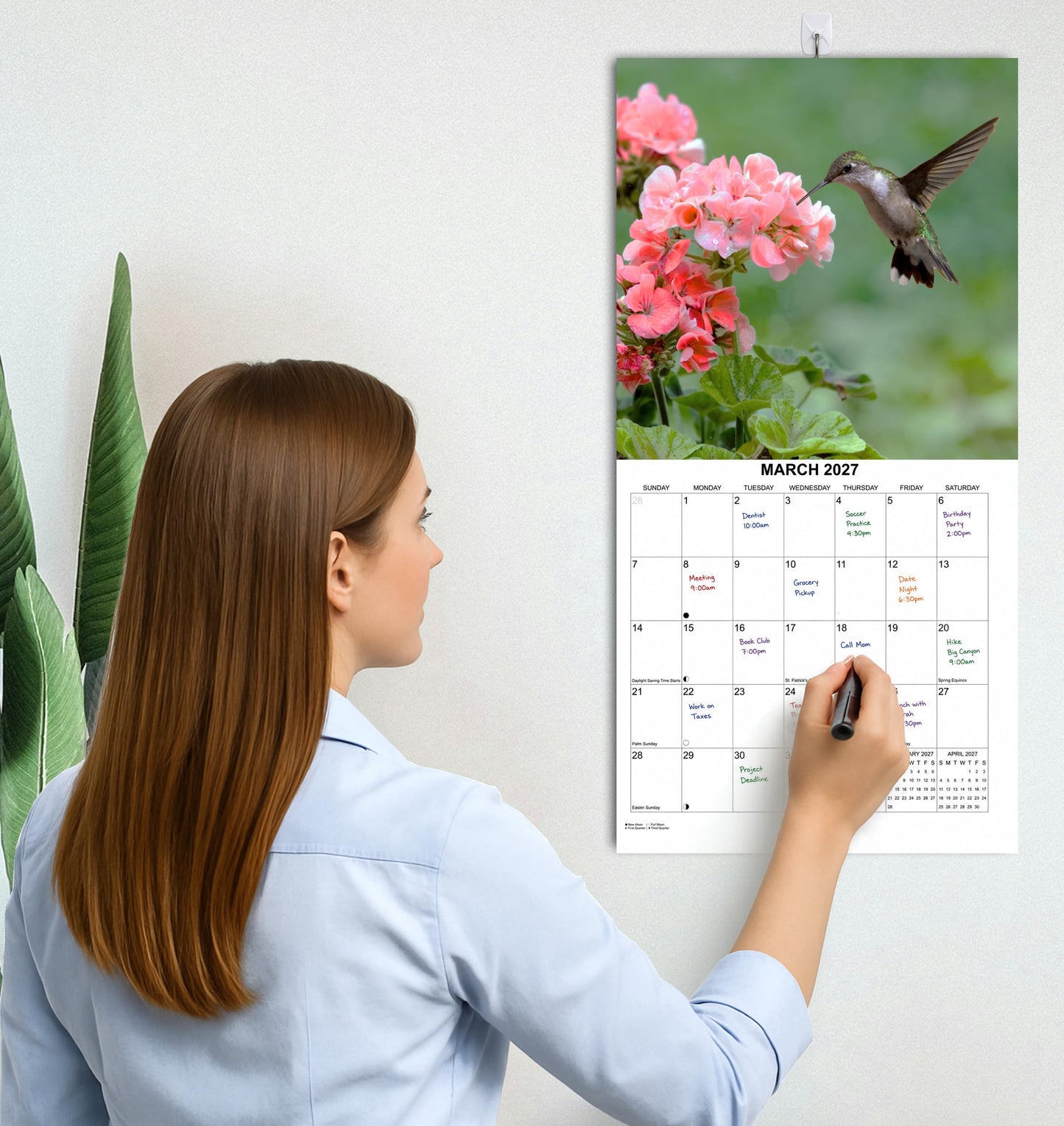 2027 Hummingbirds Monthly Wall Calendar | Animals Calendar 2026-2027