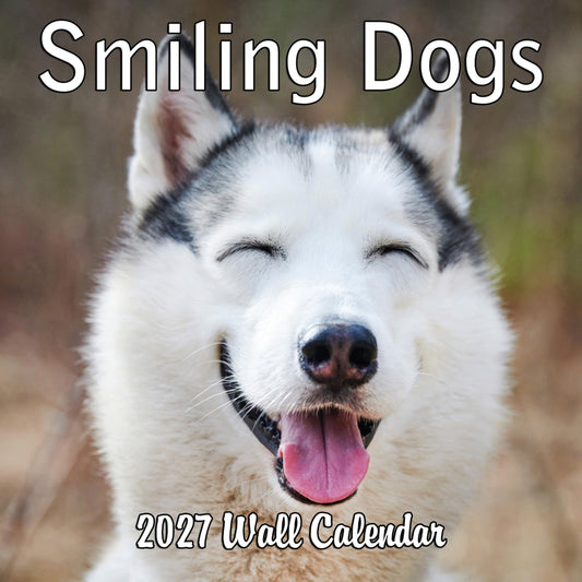 2027 Smiling Dogs Monthly Wall Calendar | Funny Happy Dogs Calendar September 2026 - December 2027