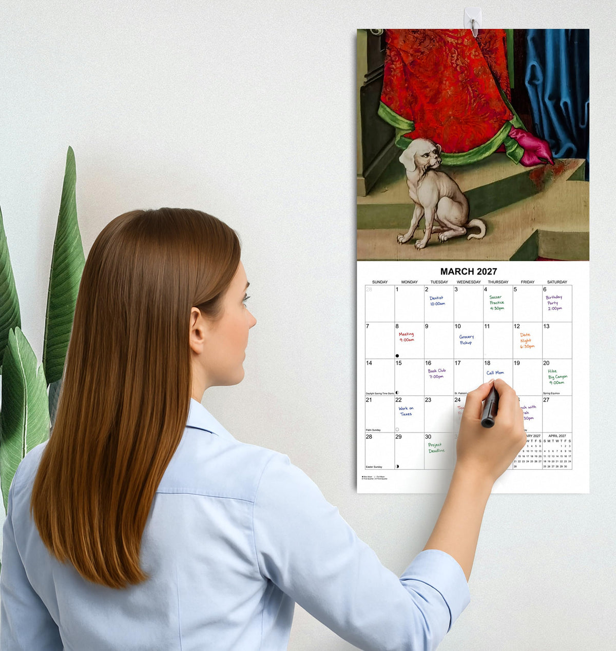 2027 Strange Medieval Dogs White Elephant Monthly Wall Calendar - Funny Gag Gift Ugly Dog Art | Funny Medieval Art Gift Calendar 2026-2027