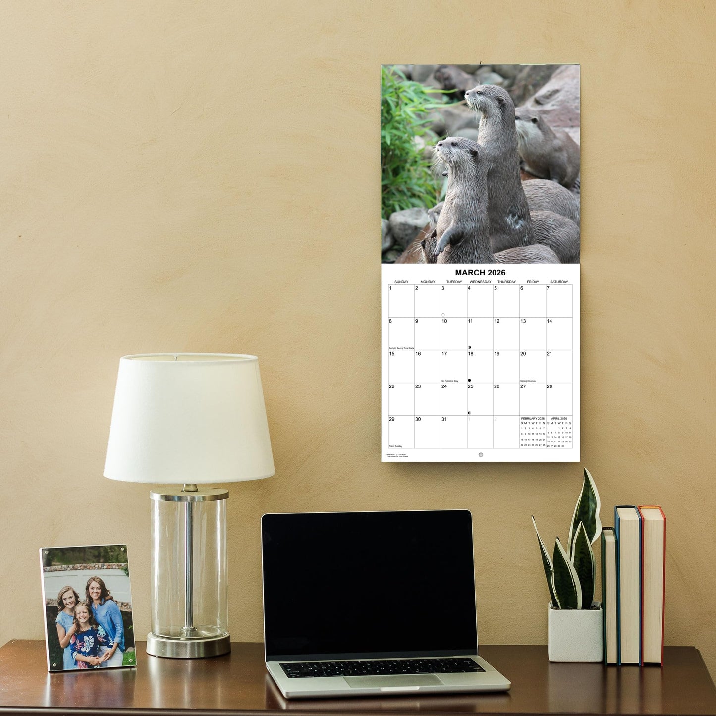 2026 Otters Monthly Wall Calendar | 12" x 24" | Animals Calendar 2025-2026