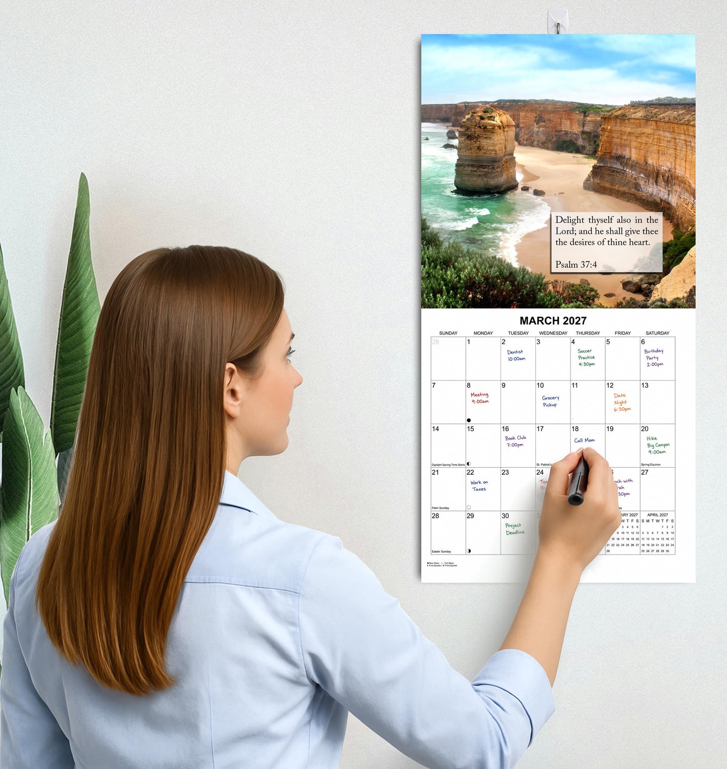 2027 Psalms Bible Verses Monthly Wall Calendar | Christian Calendar 2026-2027