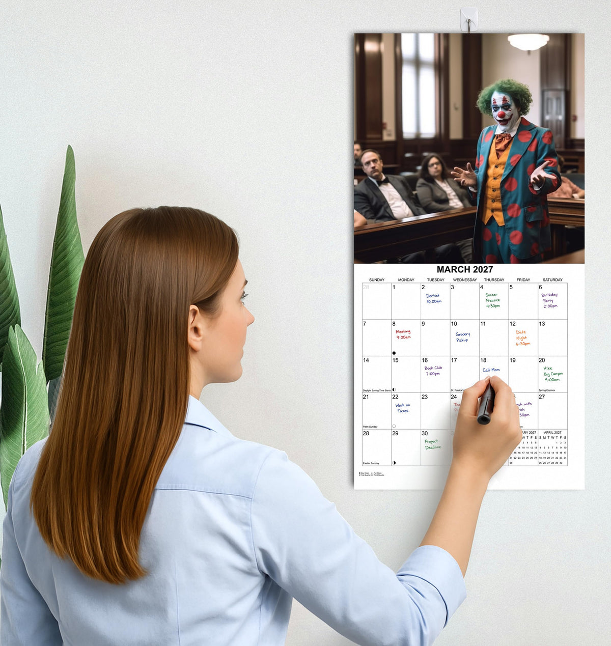 2027 Creepy Clowns in the Wild Wall Calendar - Funny Gag Gift | Creepy Clowns Doing Everday Things Gift Calendar 2026-2027
