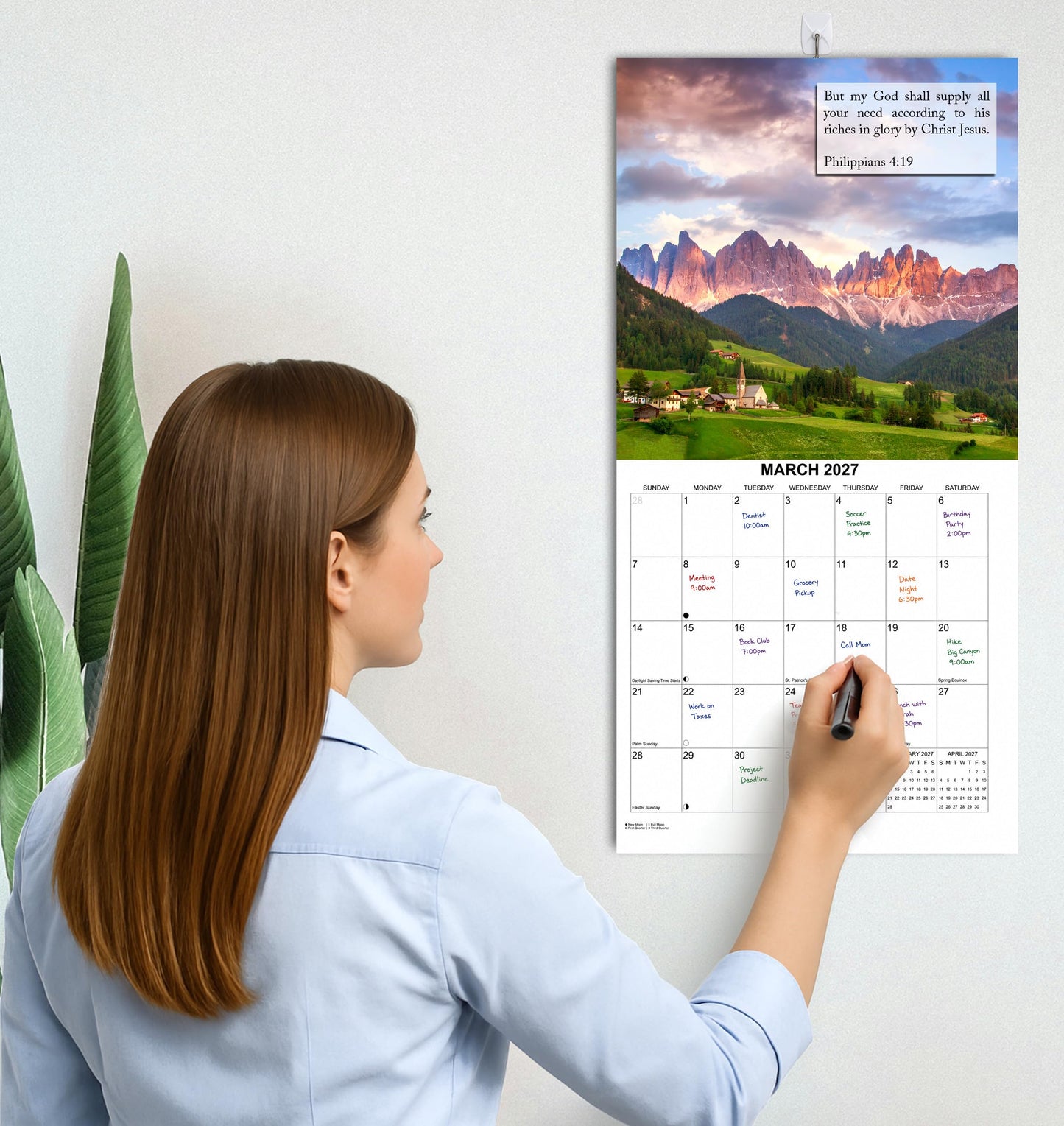 2027 God's Promises Bible Verses Monthly Wall Calendar | Christian Calendar 2026-2027