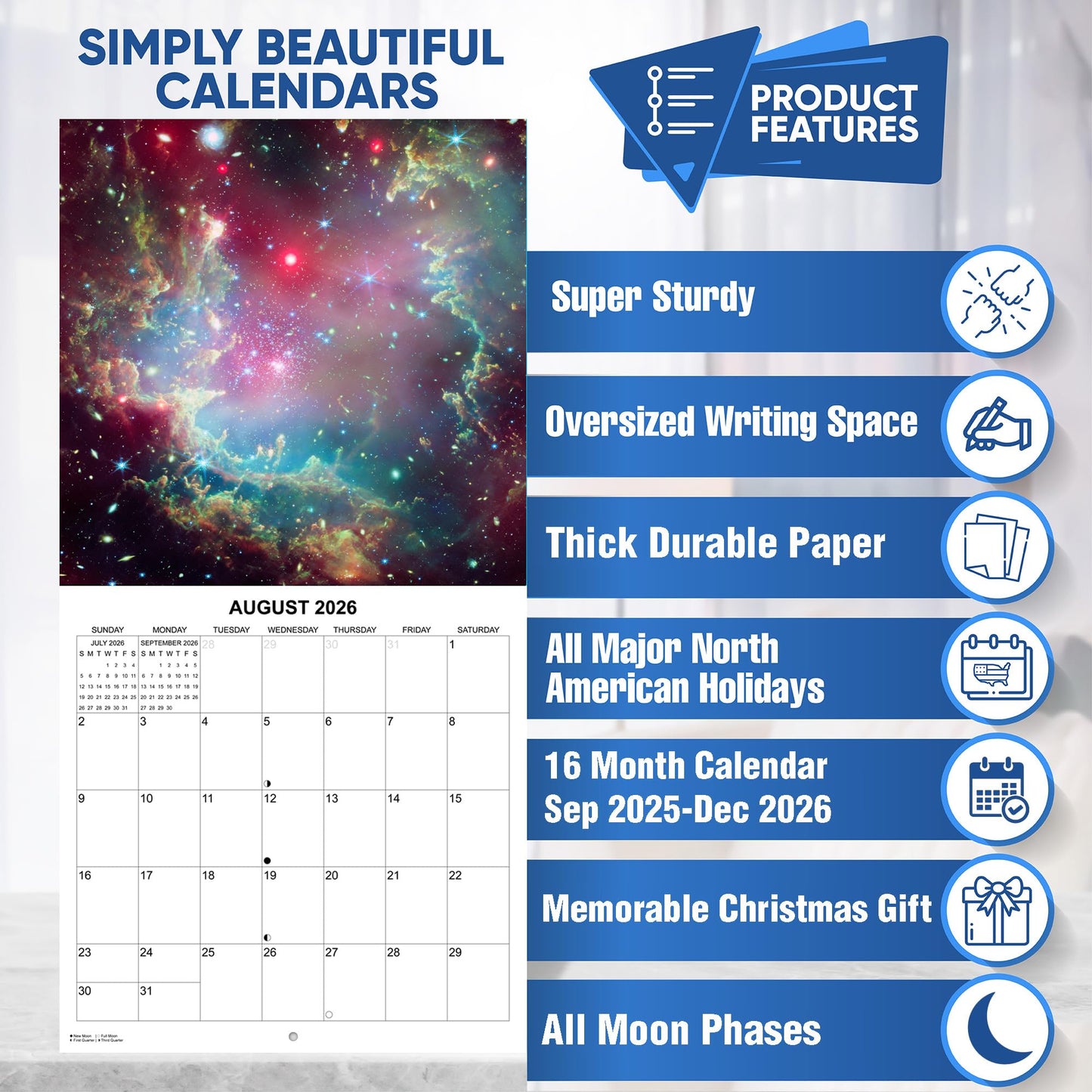2026 The Cosmos: Images from the James Webb Space Telescope Monthly Wall Calendar - | 12" x 24" | Space Calendar 2025-2026