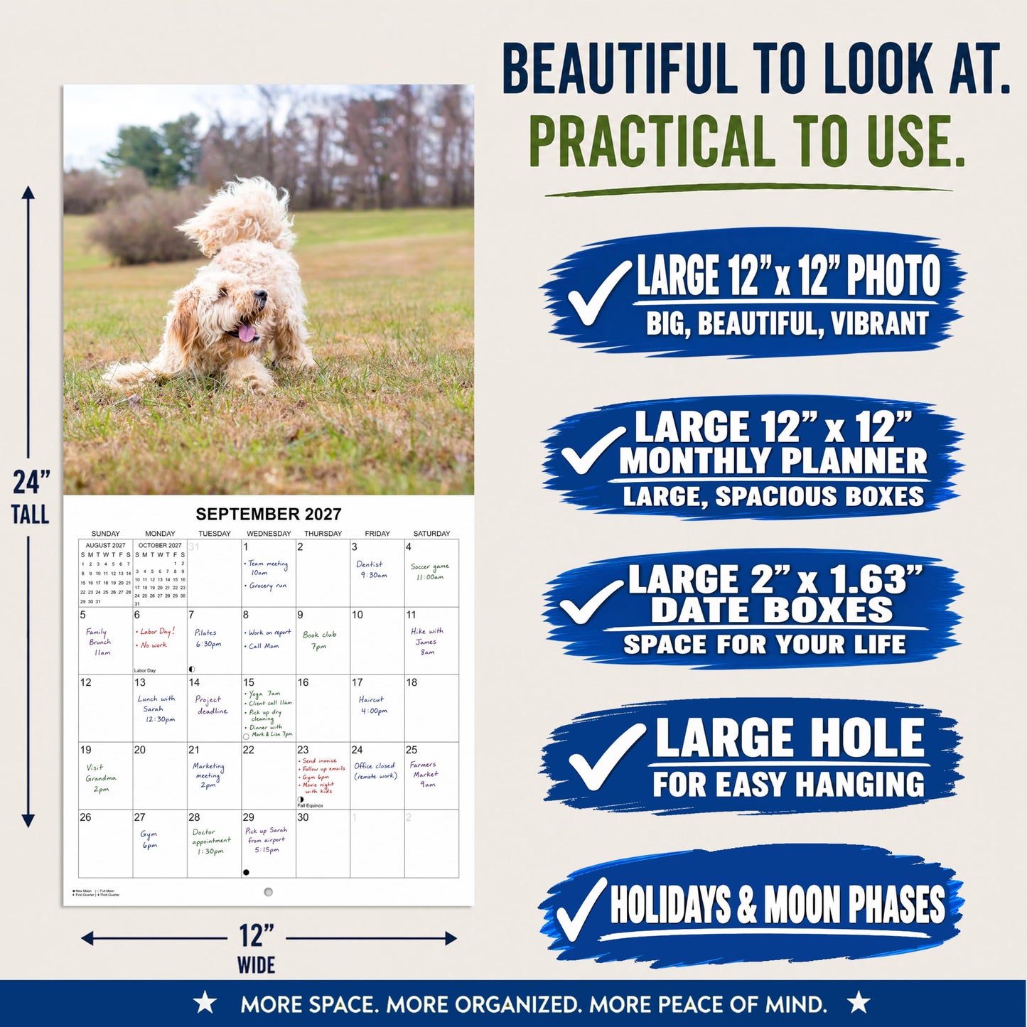 2027 Goldendoodles Monthly Wall Calendar | Cute Dog Calendar September 2026 - December 2027