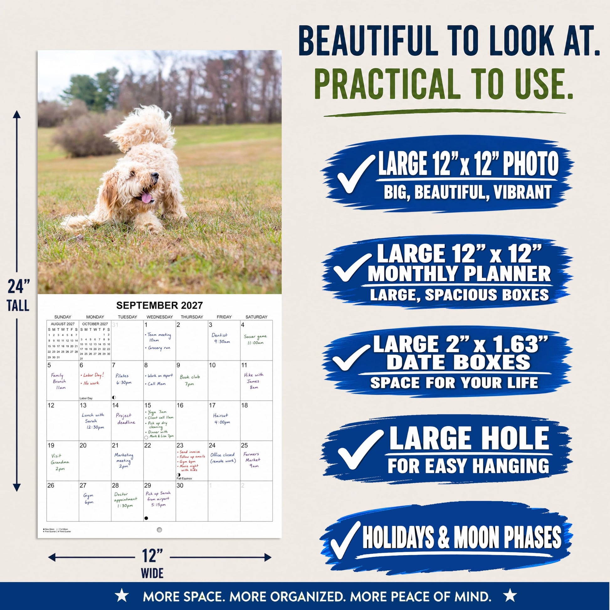 2027 Goldendoodles Monthly Wall Calendar | Cute Dog Calendar September 2026 - December 2027