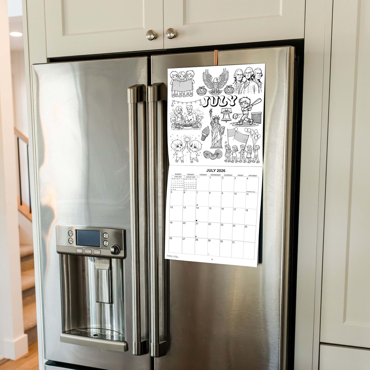 2026 Coloring Calendar Monthly Wall Calendar for Kids | 12" x 24" | Color Pages with Monthly Themes Coloring Wall Calendar 2025-2026