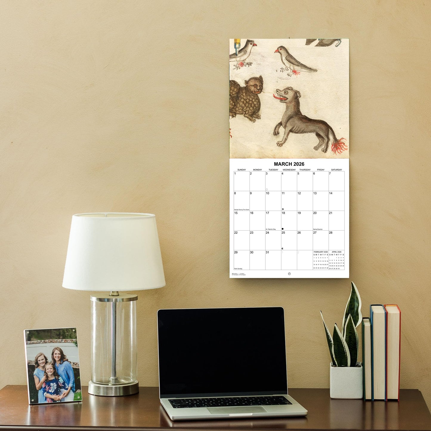 2026 History's Oddest Dog Art Monthly Wall Calendar - Ugly Dog Paintings through the Ages | 12" x 24" | White Elephant or Gag Gift Funny Calendar 2025-2026