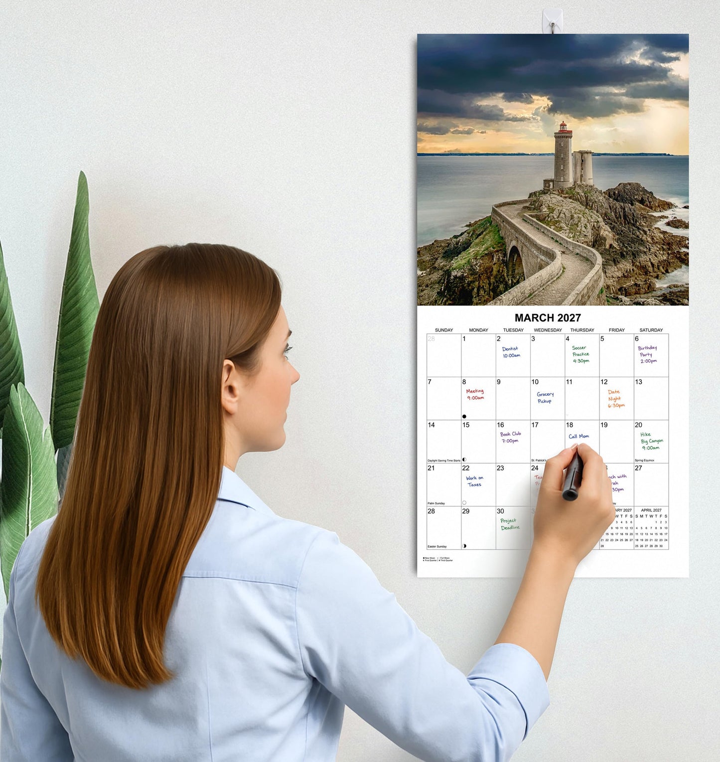 2027 Lighthouses Monthly Wall Calendar | Travel Calendar 2026-2027