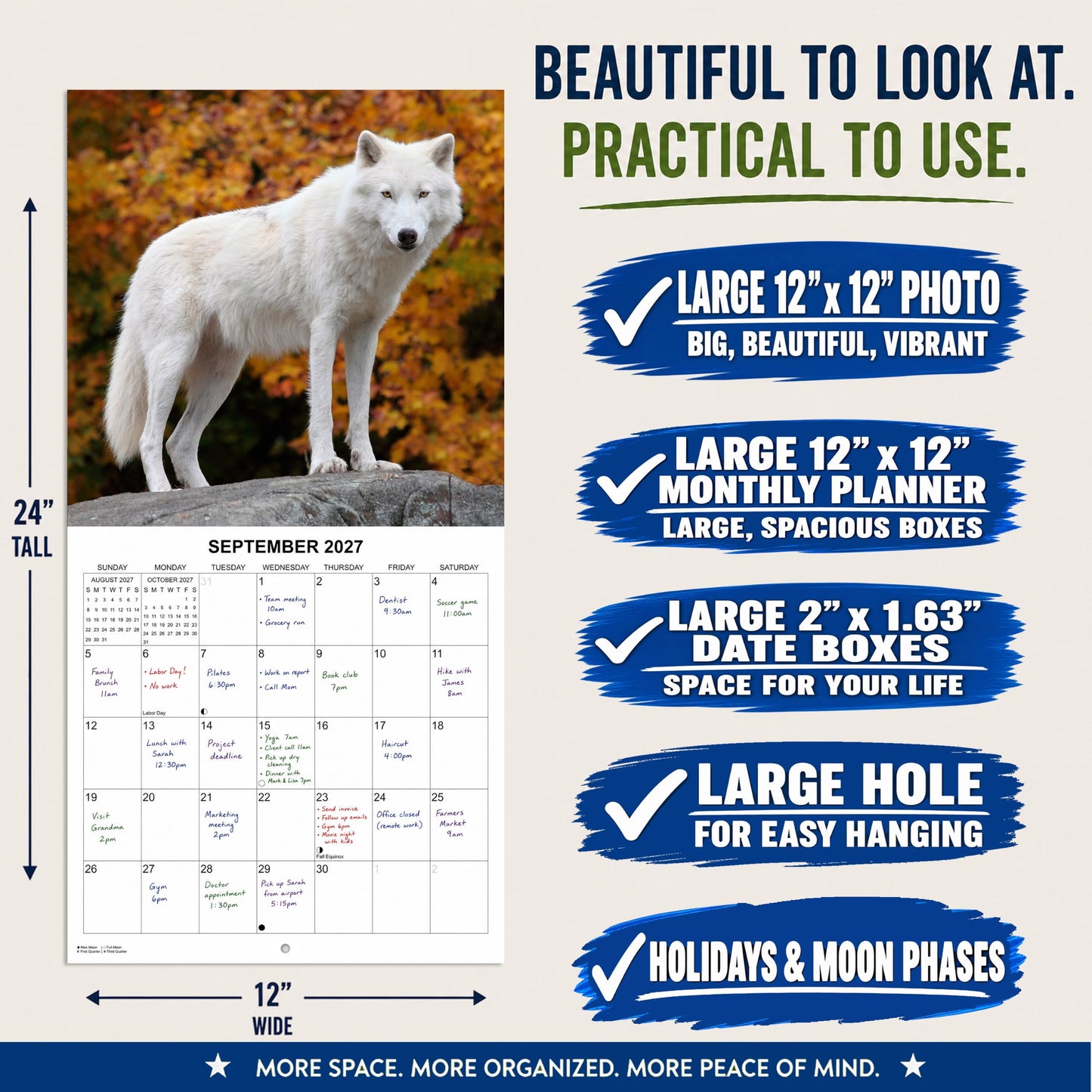 2027 Wolves of the Wild Monthly Wall Calendar | Wild Animals Calendar 2026-2027