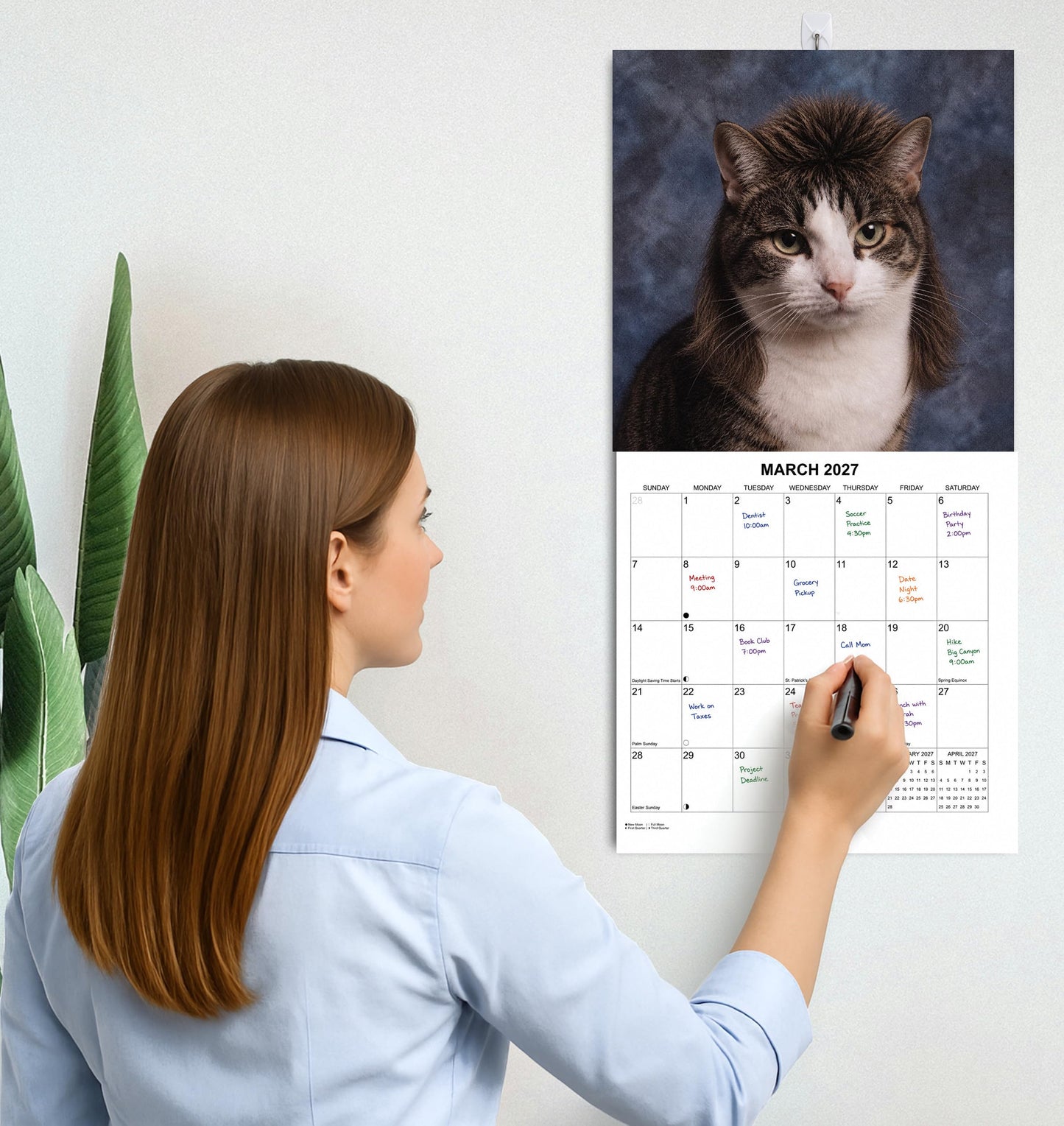2027 Cats with Mullets White Elephant Monthly Wall Calendar - Funny Gag Gift | Prank Gift Calendar 2026-2027