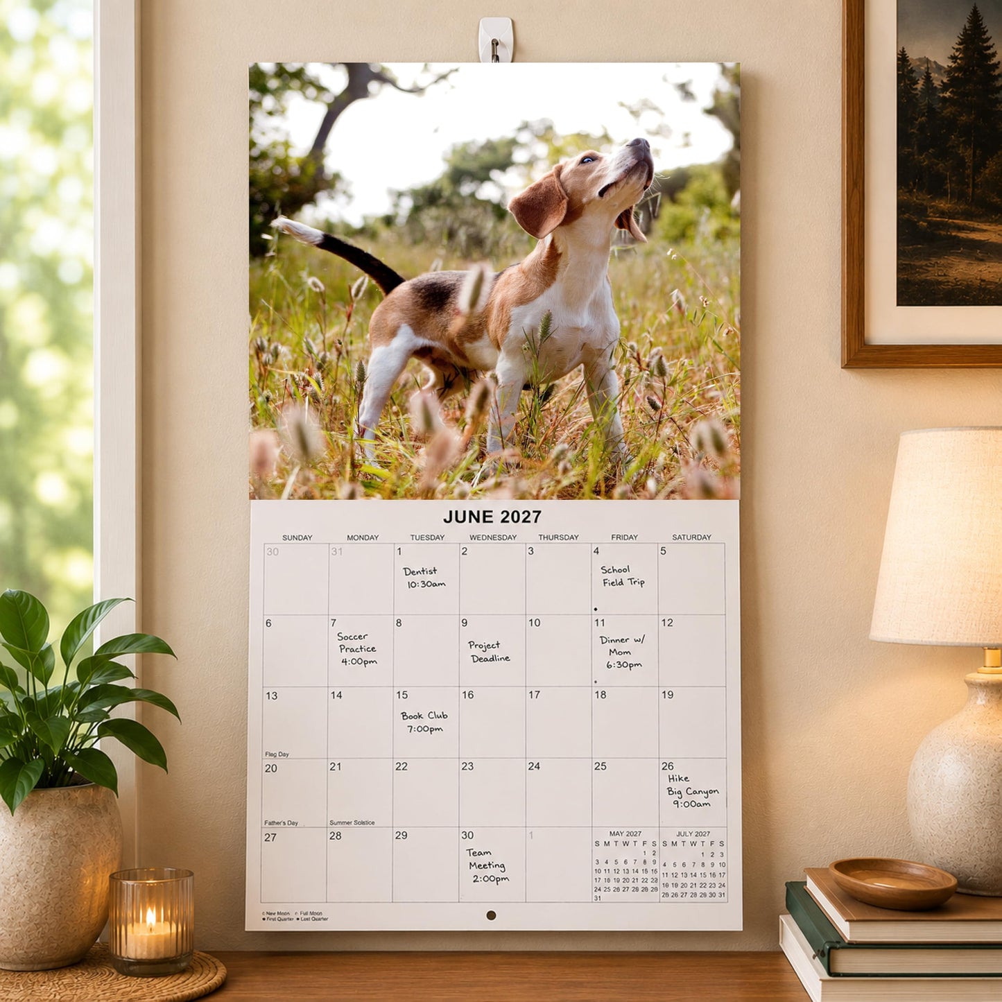 2027 Beagles Monthly Wall Calendar | Cute Dog Calendar September 2026 - December 2027