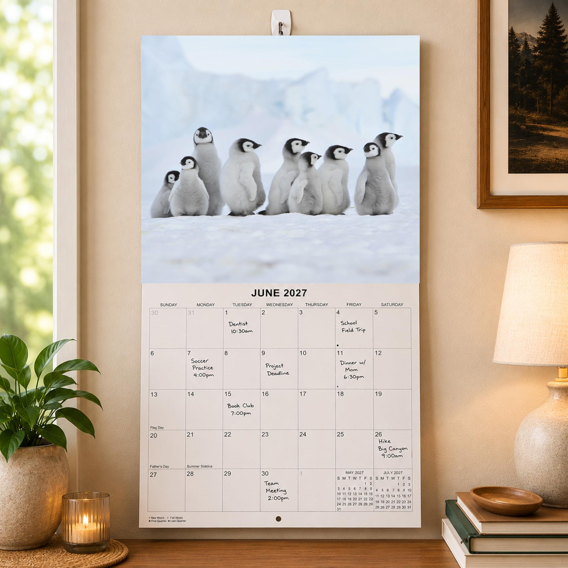 2027 Penguins Monthly Wall Calendar | Cute Animals Calendar 2026-2027