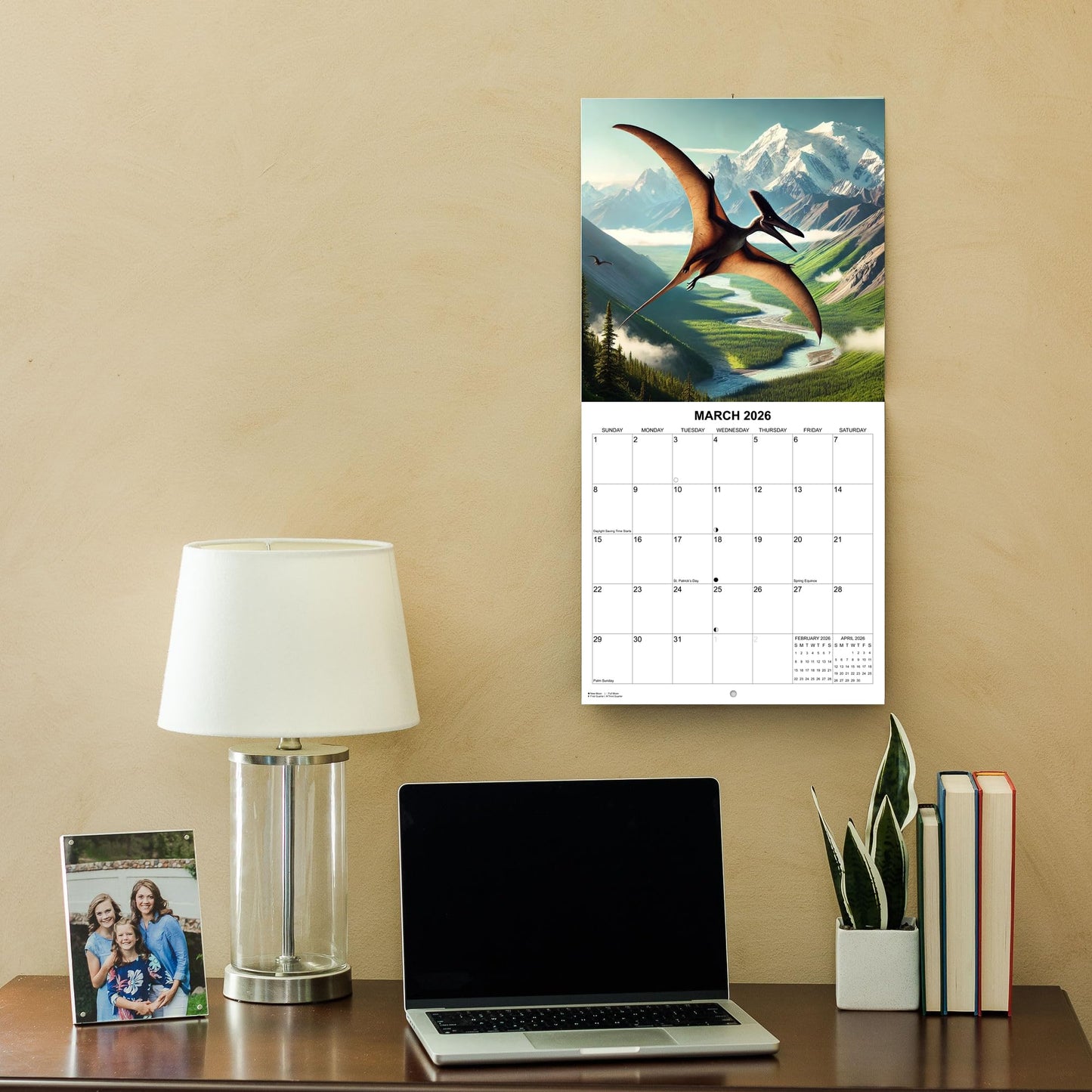 2026 Dinosaurs in National Parks Monthly Wall Calendar | 12" x 24" | Dinosaur Calendar 2025-2026
