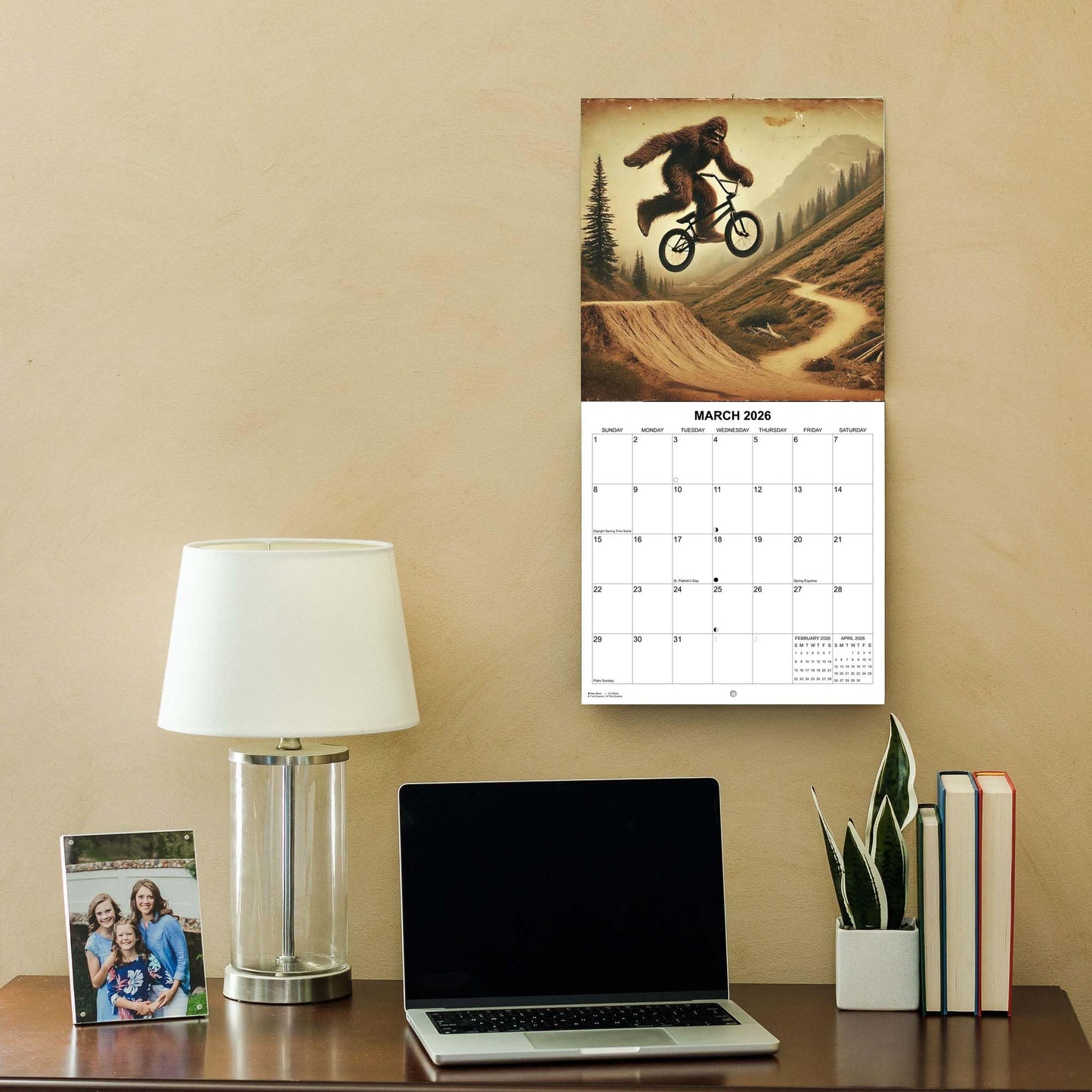 2026 The Lost Bigfoot Photographs Monthly Wall Calendar - "Recently Uncovered Vintage Pictures" of Bigfoot Doing Funny Things | 12" x 24" | Thick Sturdy Paper | White Elephant or Gag Gift Funny Calendar 2025-2026