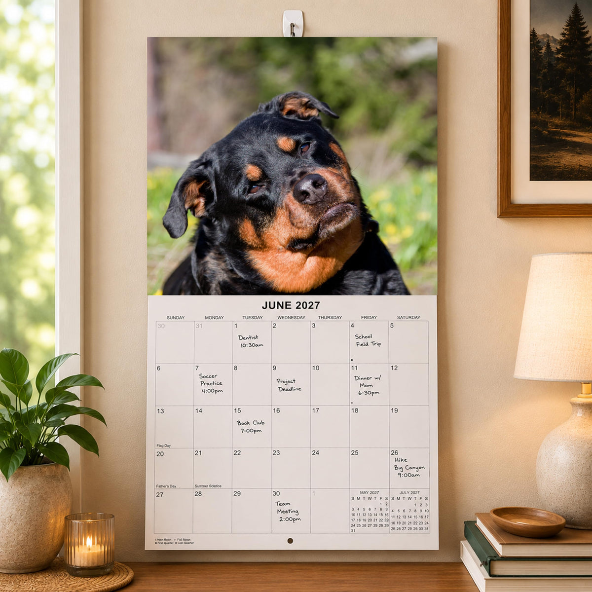 2027 Rottweilers Monthly Wall Calendar | Dogs Calendar September 2026 - December 2027