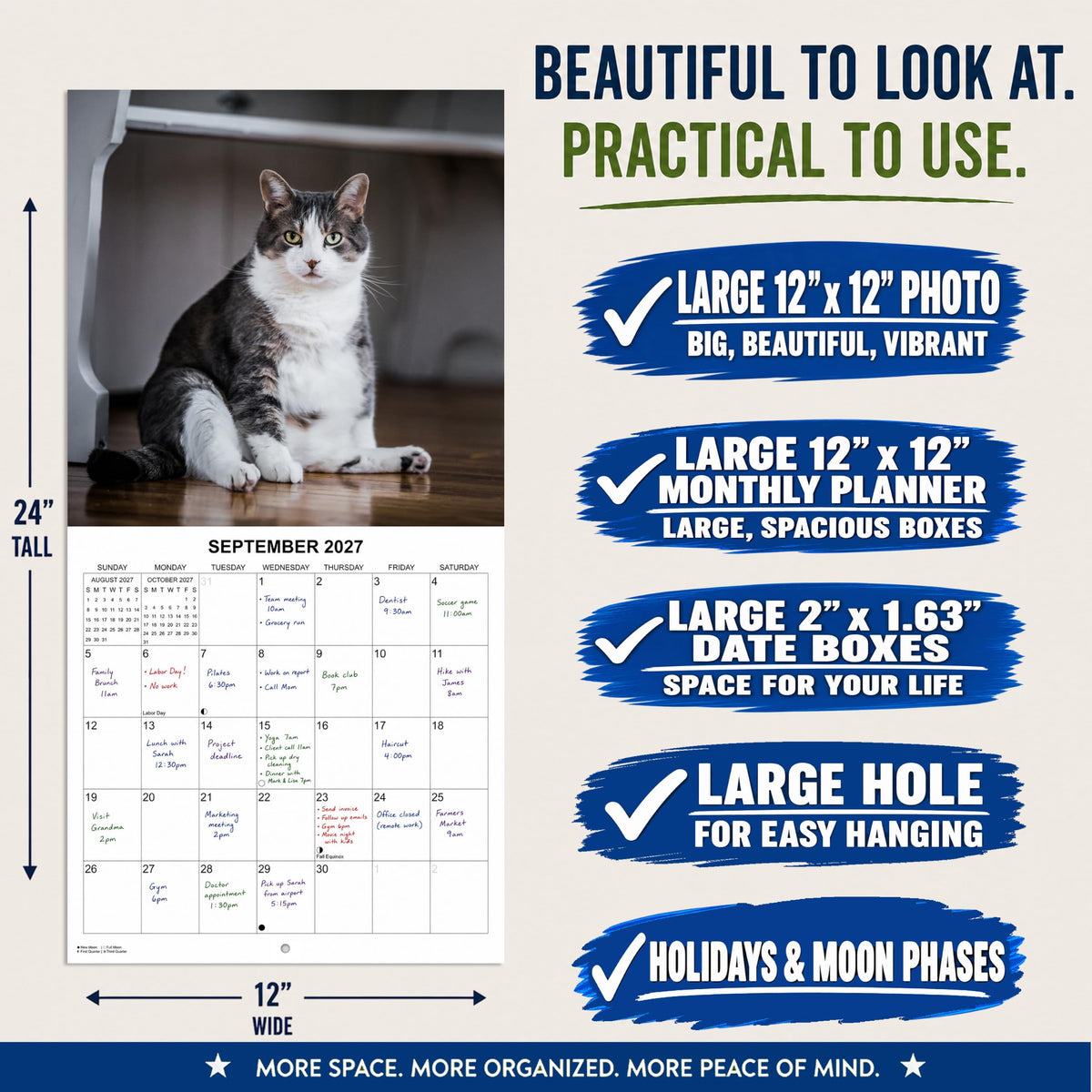 2027 Fat Cats Monthly Wall Calendar | Funny Cats Gag Gift or White Elephant Gift Calendar 2026-2027