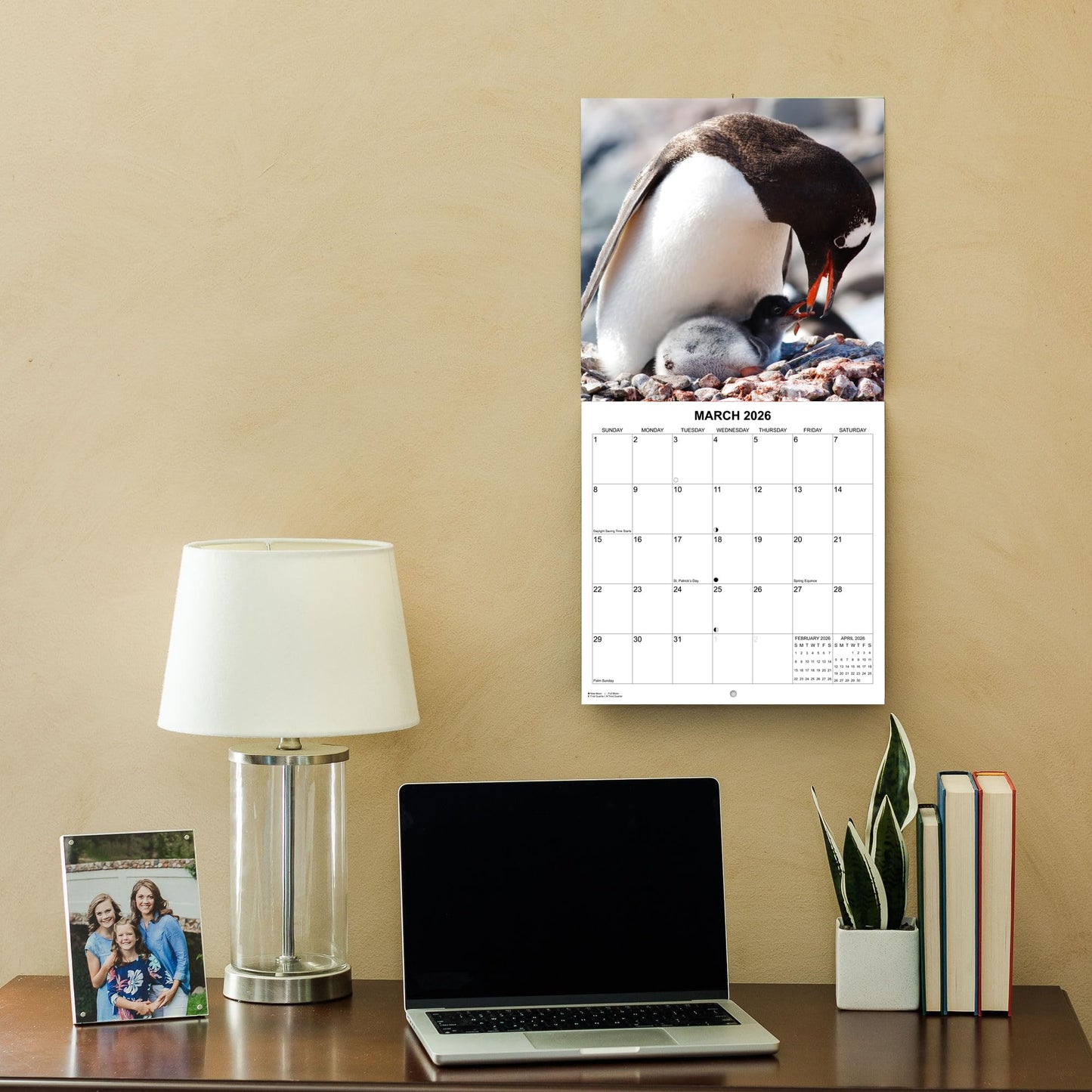 2026 Penguins Monthly Wall Calendar | 12" x 24" | Animals Calendar 2025-2026
