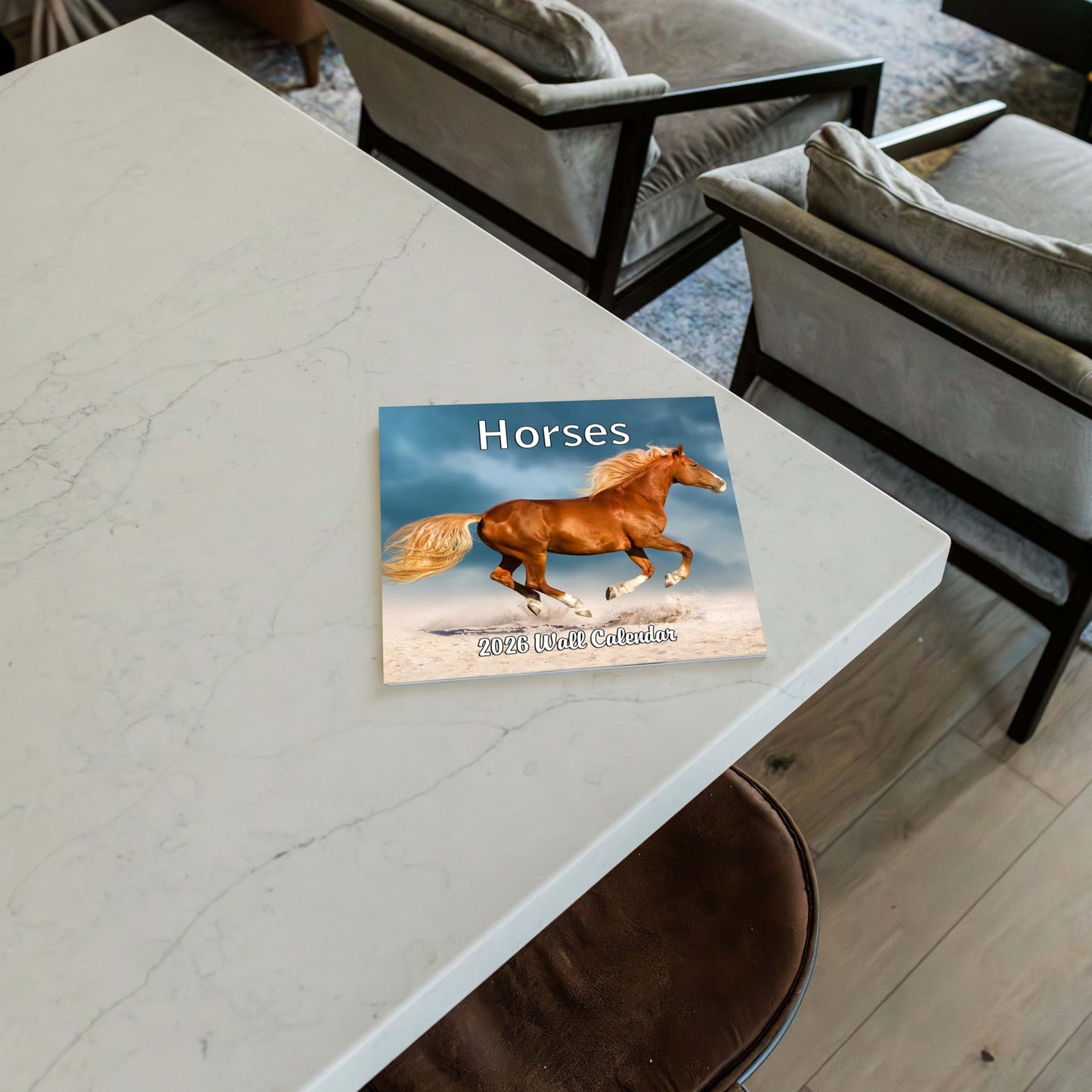 2026 Horses Monthly Wall Calendar | 12" x 24" | Animals Calendar 2025-2026