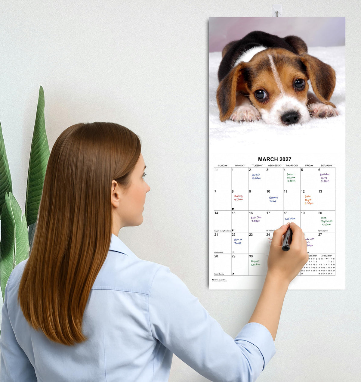 2027 Beagles Monthly Wall Calendar | Cute Dog Calendar September 2026 - December 2027