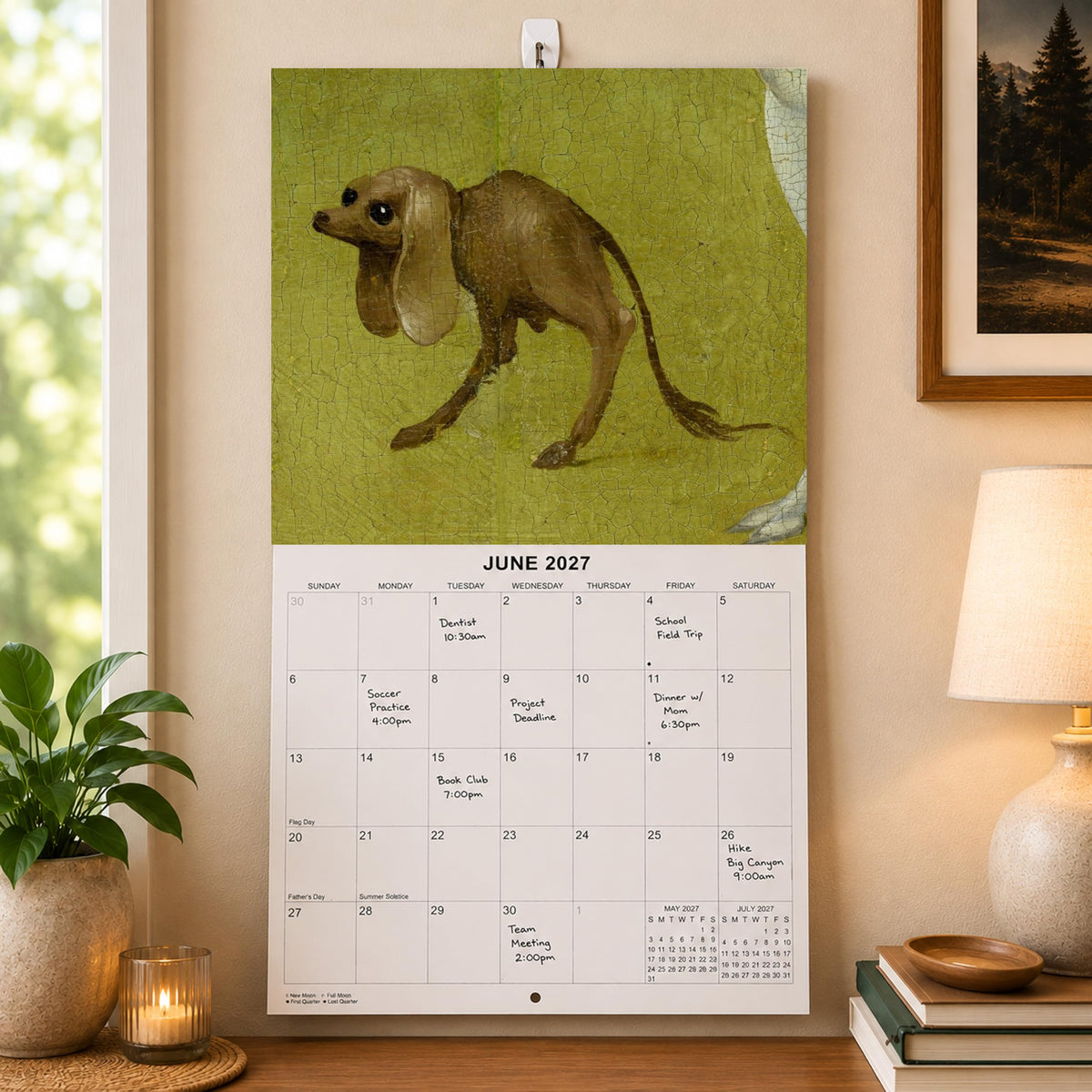 2027 Strange Medieval Dogs White Elephant Monthly Wall Calendar - Funny Gag Gift Ugly Dog Art | Funny Medieval Art Gift Calendar 2026-2027