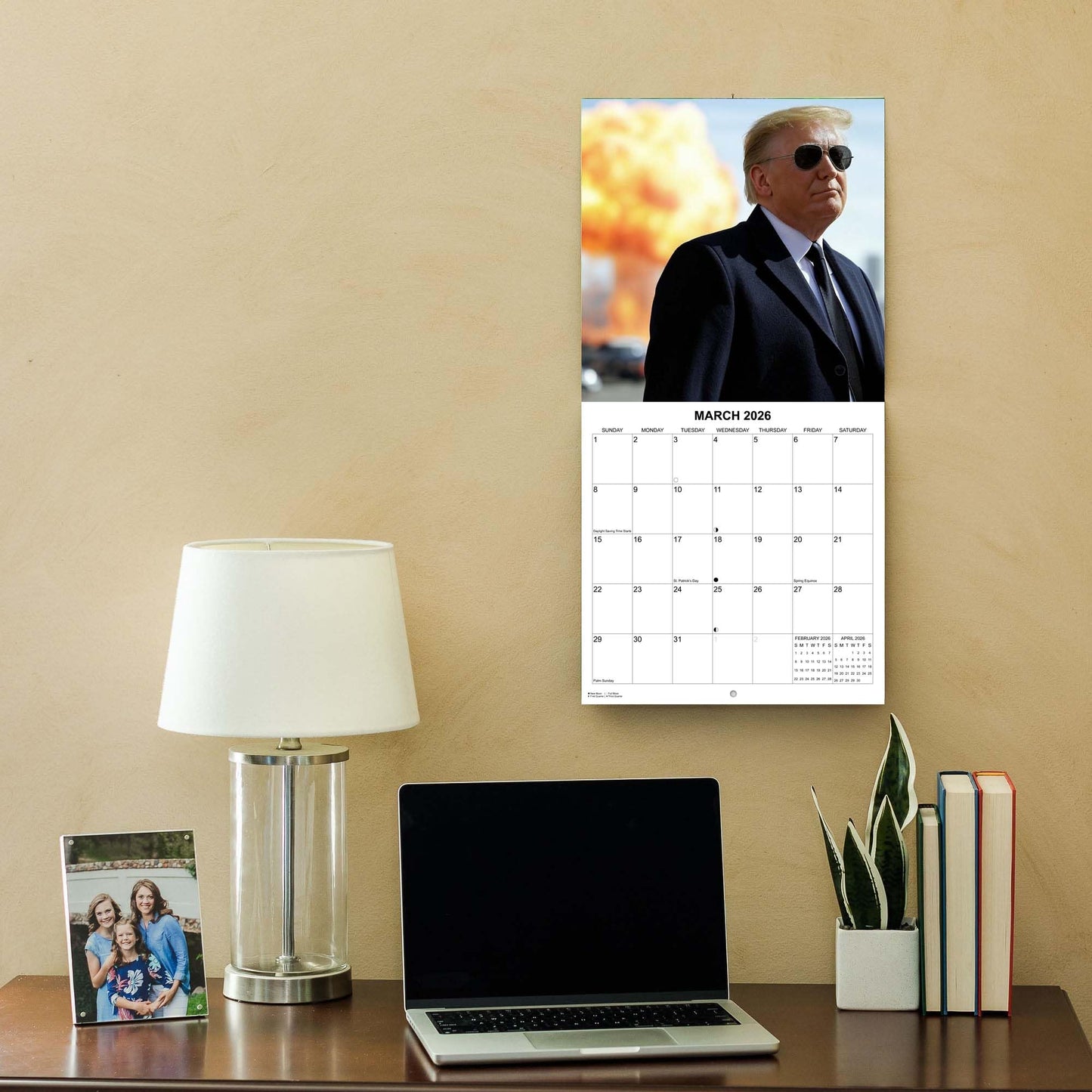 2026 Based Trump Funny Monthly Wall Calendar | 12" x 24" | Prank Gift White Elephant or Gag Gift Calendar 2025-2026