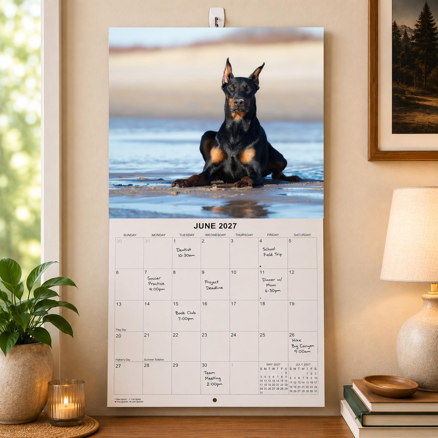2027 Doberman Pinschers Monthly Wall Calendar | Dog Calendar September 2026 - December 2027