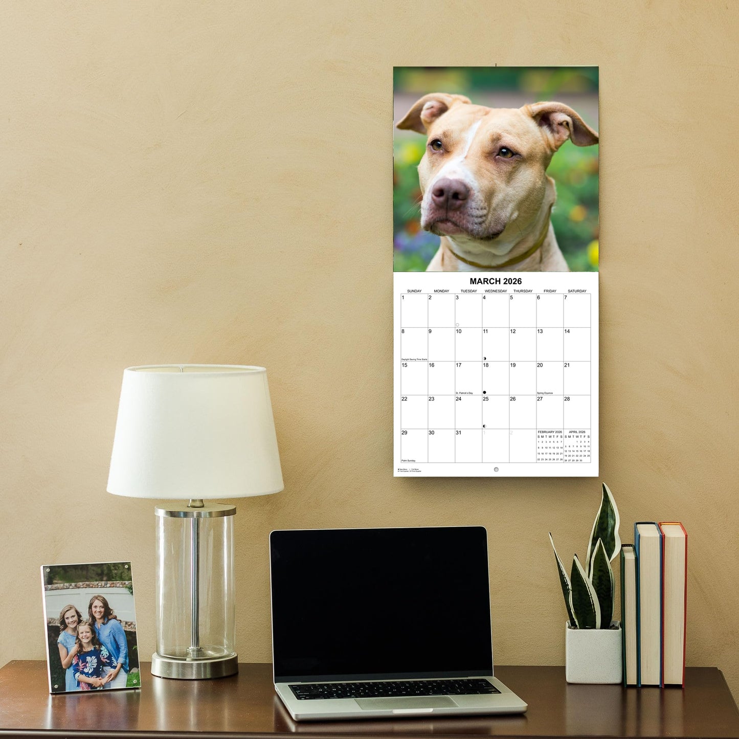 2026 Pit Bulls Monthly Hangable Wall Calendar | 12" x 24" | September 2025 - December 2026 Dog Calendar