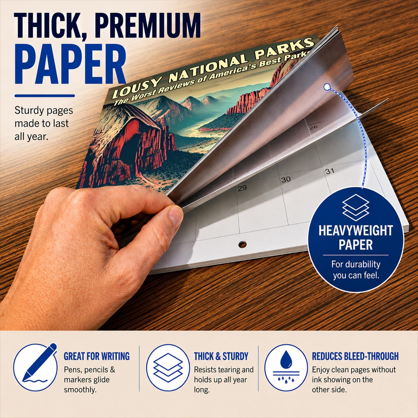 2027 Lousy National Parks - The Worst Reviews of America's Best Parks White Elephant Monthly Wall Calendar - Funny Gag Gift | Prank Gift Calendar 2026-2027