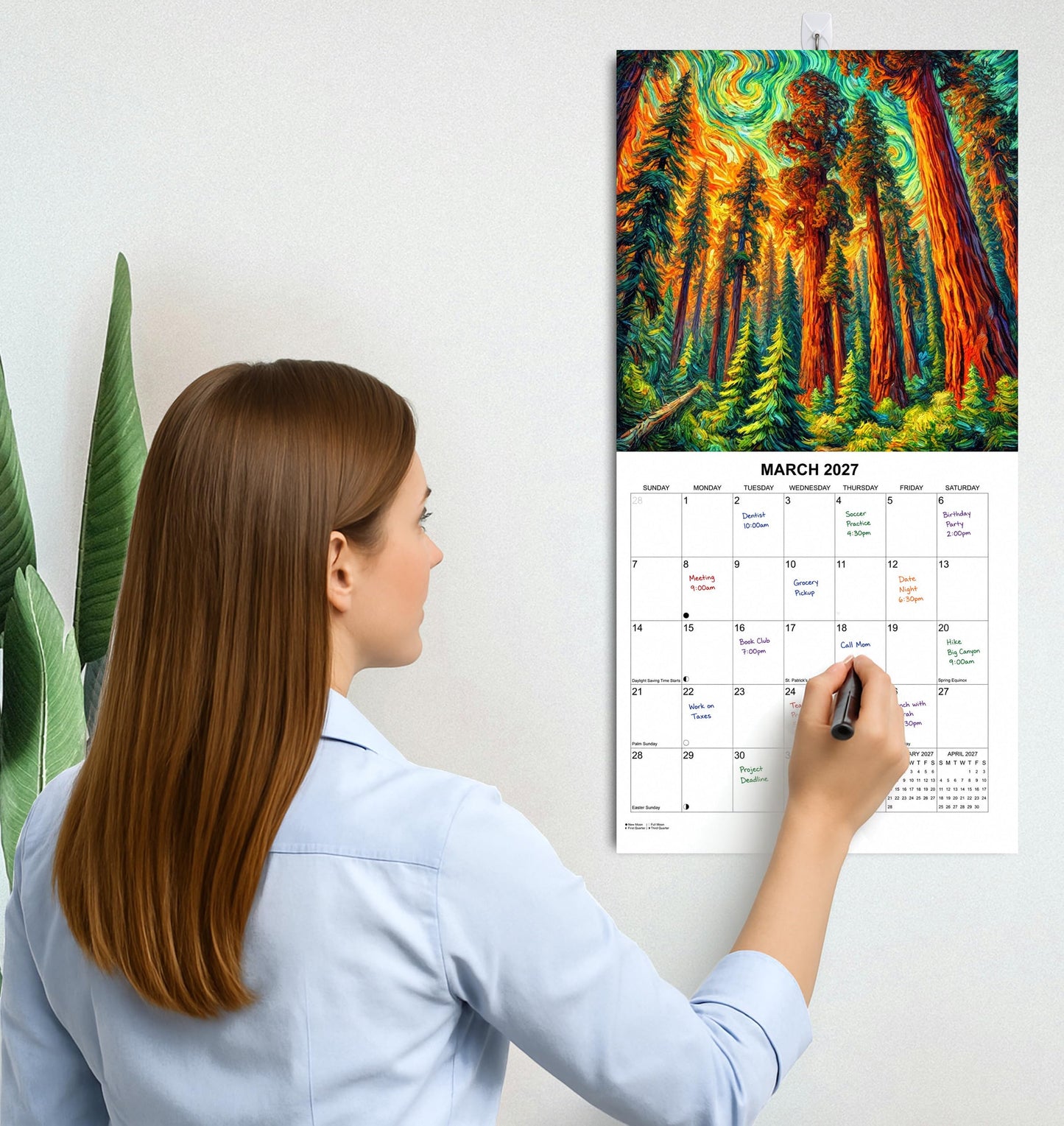 2027 National Parks through the Eyes of Van Gogh Monthly Wall Calendar - Art from America's National Parks in the Style of Vincent Van Gogh  | Impressionist Style Paintings Calendar 2026-2027