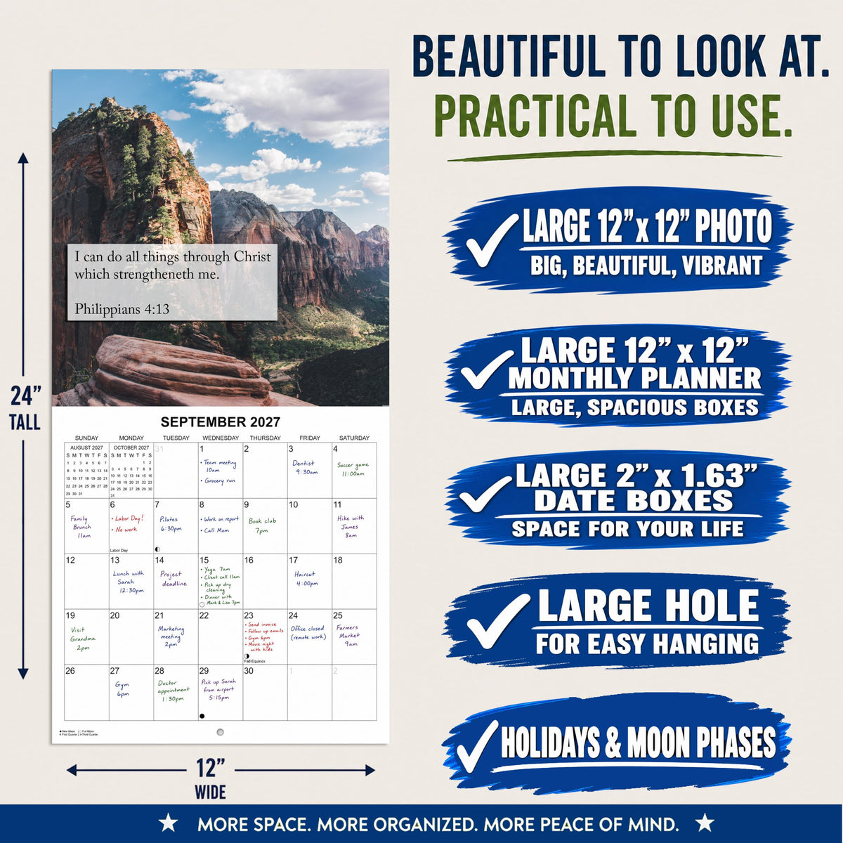 2027 Bible Verses: Thou Art the Christ Monthly Wall Calendar - Bible Quotes focused on the Savior Jesus Christ Paired with Beautiful Images of Landscapes | Christian Calendar 2026-2027
