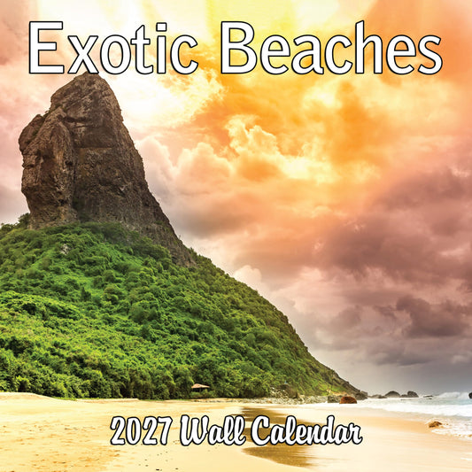 2027 Exotic Beaches Monthly Wall Calendar | Tropical Beaches Travel Calendar 2026-2027