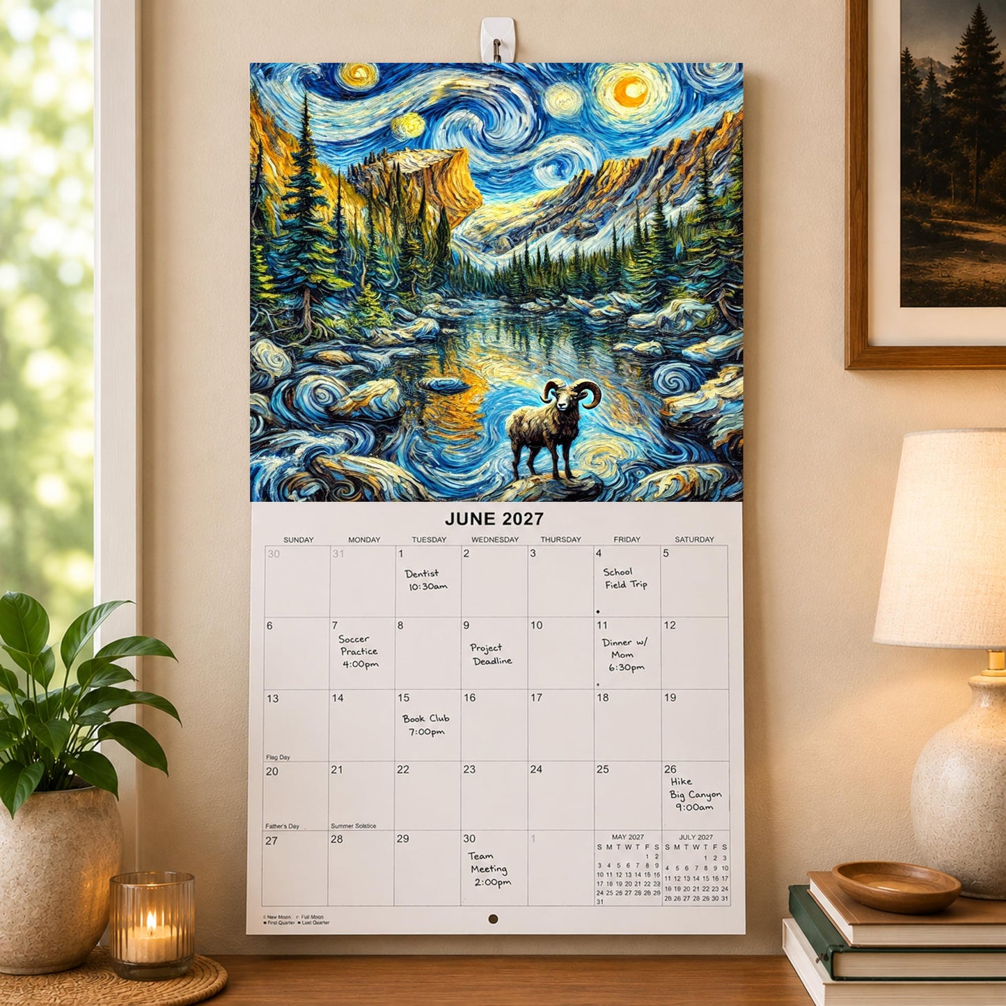2027 National Parks through the Eyes of Van Gogh Monthly Wall Calendar - Art from America's National Parks in the Style of Vincent Van Gogh  | Impressionist Style Paintings Calendar 2026-2027