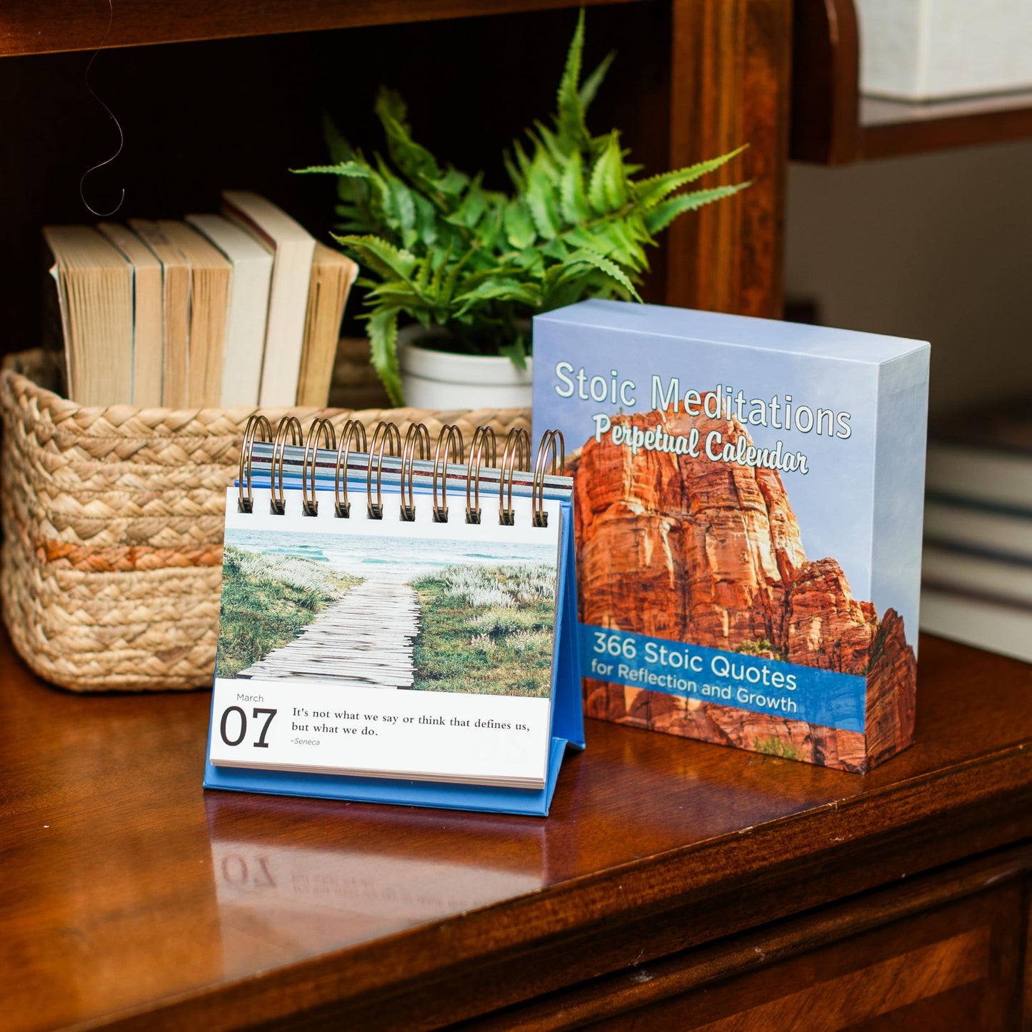 2025-2026 Stoic Meditations Perpetual Calendar: 366 Stoic Quotes for Reflection and Growth Daily Flip Calendar | Works for Any Year | Wise Sayings from Stoicism Philosophers | Philosophy Quotes Paired with Daily Photographs of Beautiful Landscapes and Wil