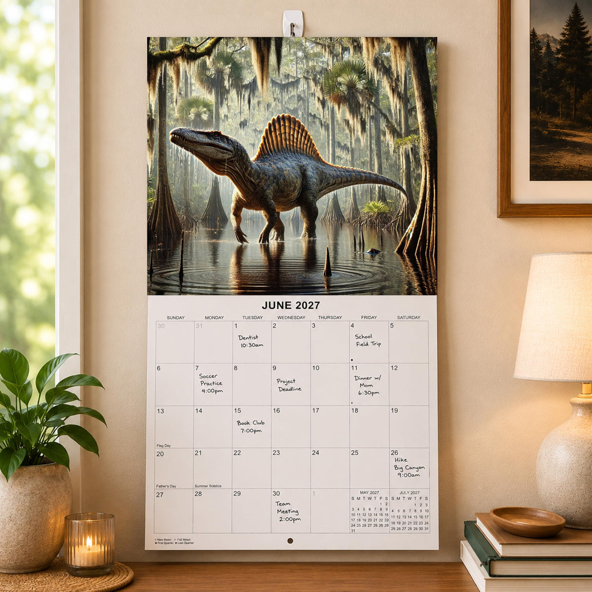 2027 Dinosaurs in National Parks Monthly Wall Calendar | Dinosaur Gift Calendar 2026-2027
