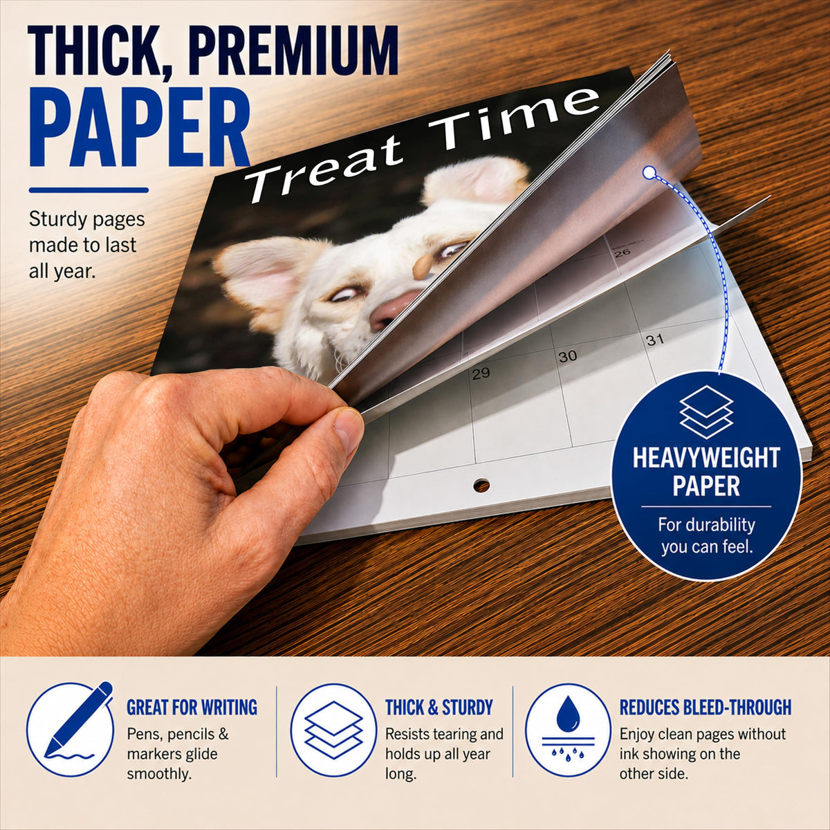 2027 Treat Time Monthly Wall Calendar | Funny Dogs Calendar September 2026 - December 2027