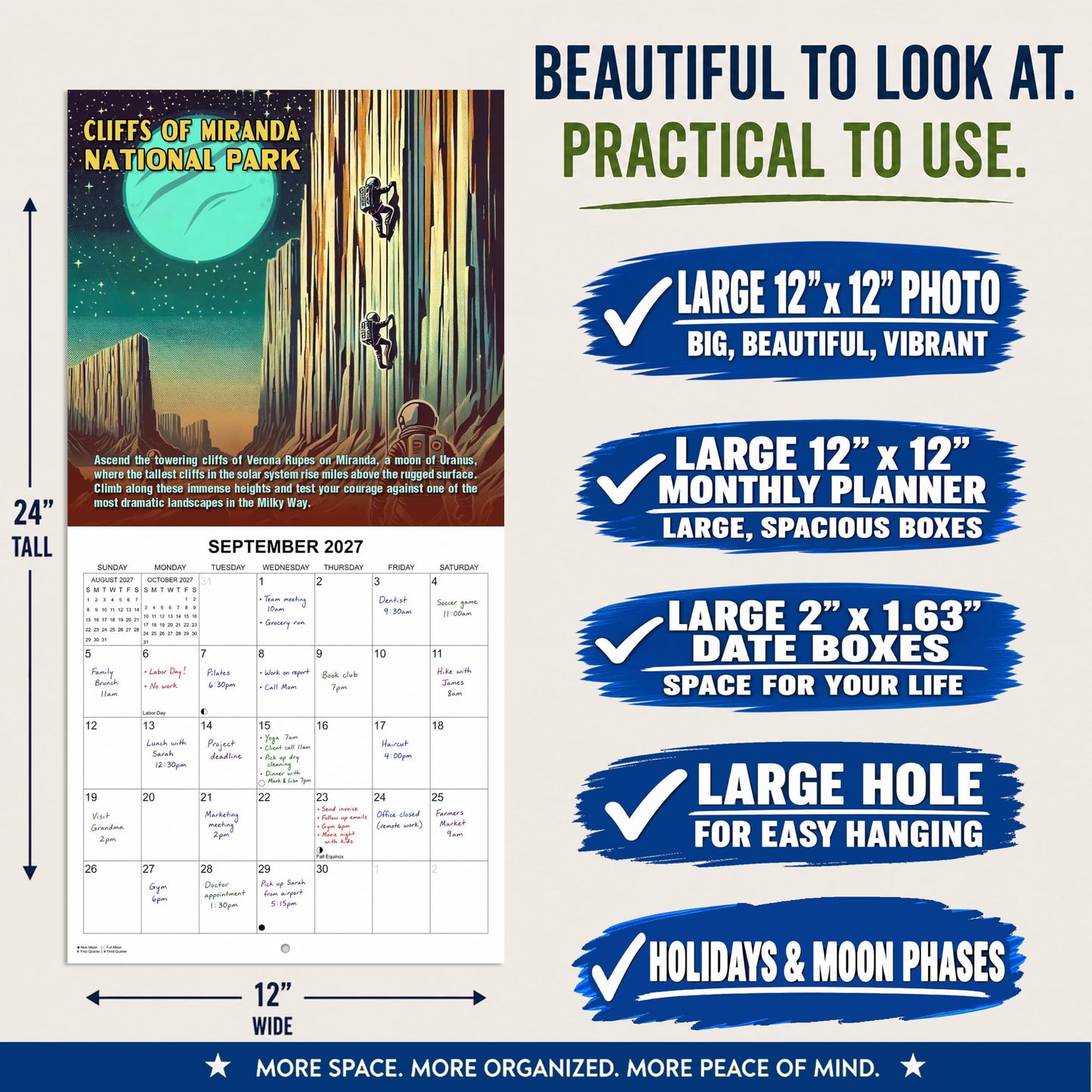 2027 National Parks of the Solar System Monthly Wall Calendar | Fun Gift Calendar 2026-2027